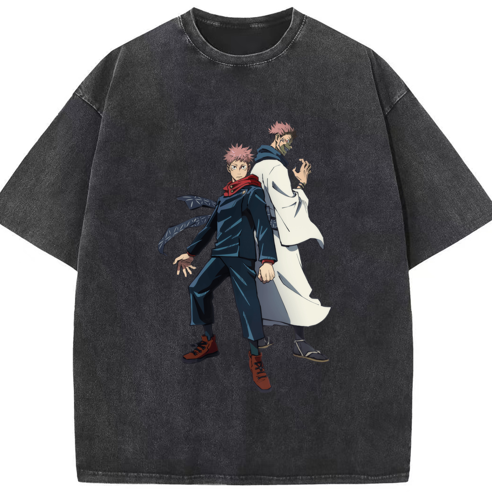 （画像用） 呪術廻戦 Jujutsu Kaisen 綿100% ヴィンテージ風 半袖Tシャツ（フロントプリント）