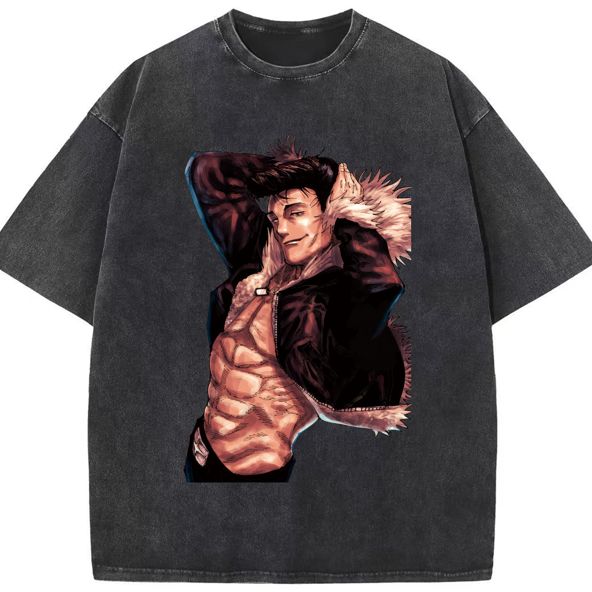 （画像用） 呪術廻戦 Jujutsu Kaisen 綿100% ヴィンテージ風 半袖Tシャツ（フロントプリント）