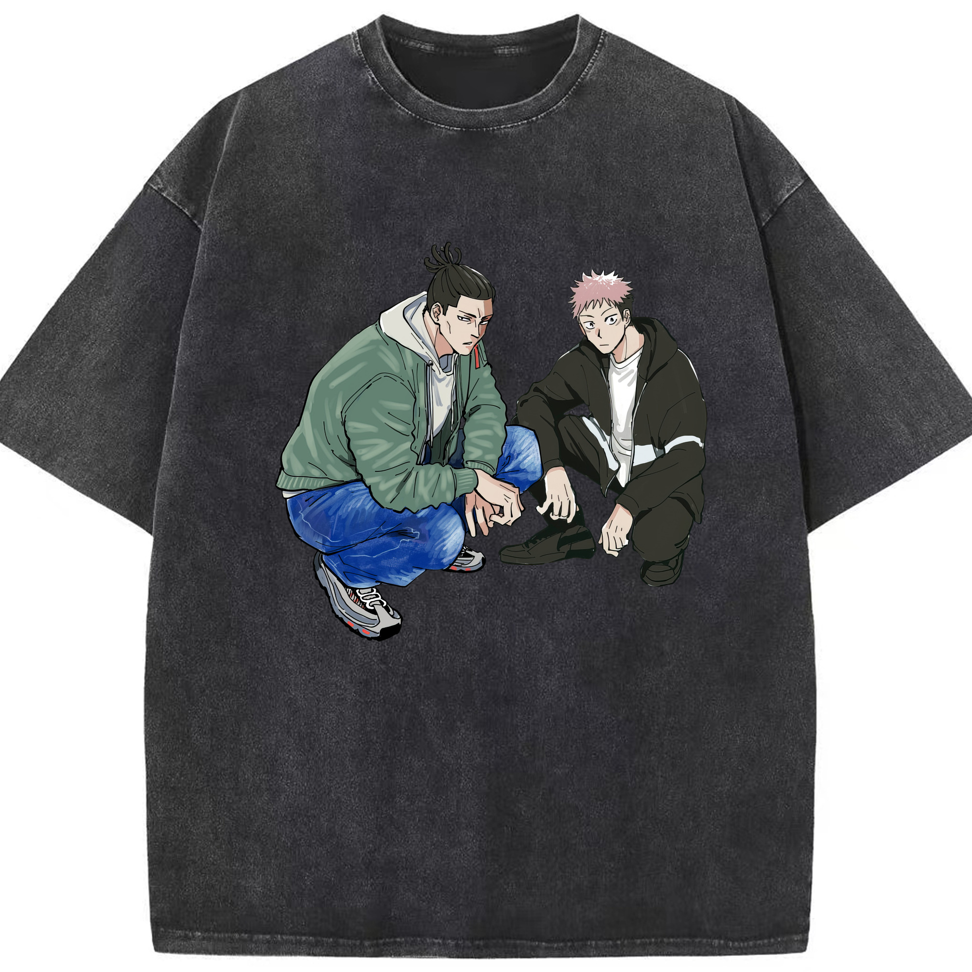 （画像用） 呪術廻戦 Jujutsu Kaisen 綿100% ヴィンテージ風 半袖Tシャツ（フロントプリント）