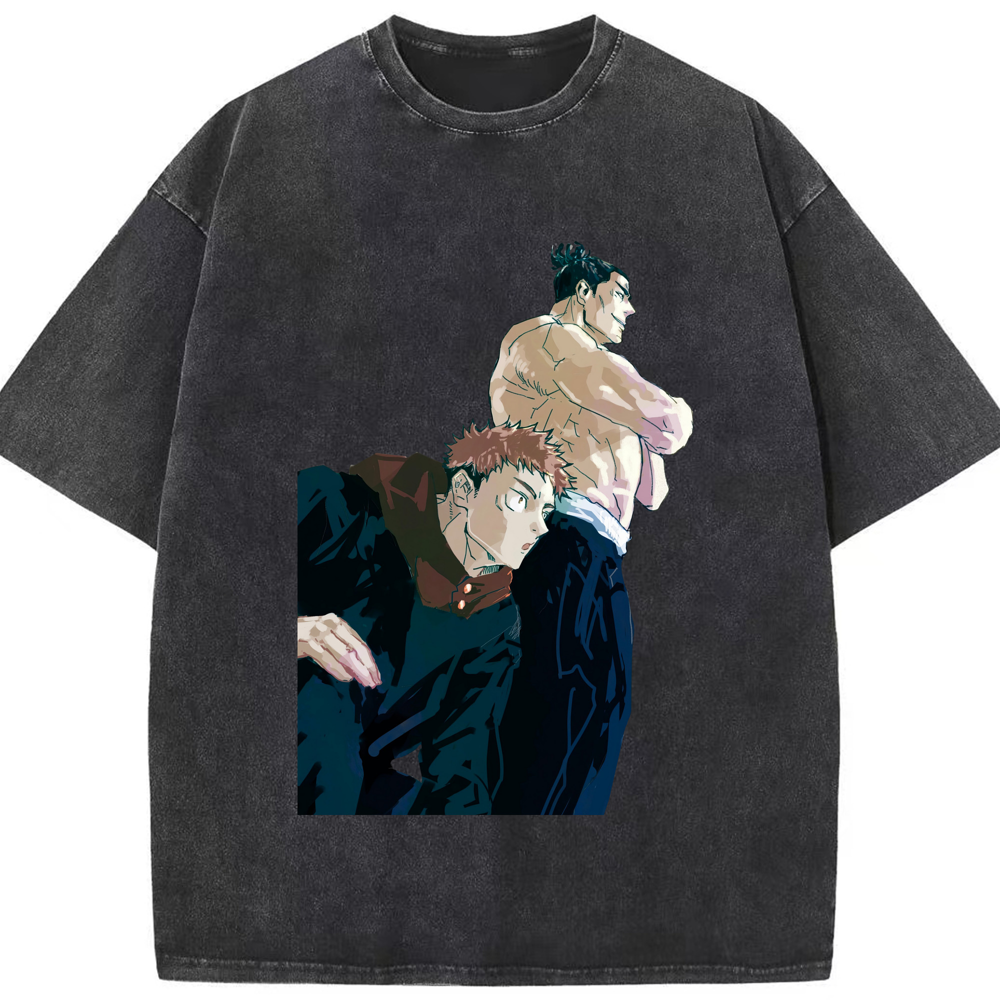 （画像用） 呪術廻戦 Jujutsu Kaisen 綿100% ヴィンテージ風 半袖Tシャツ（フロントプリント）