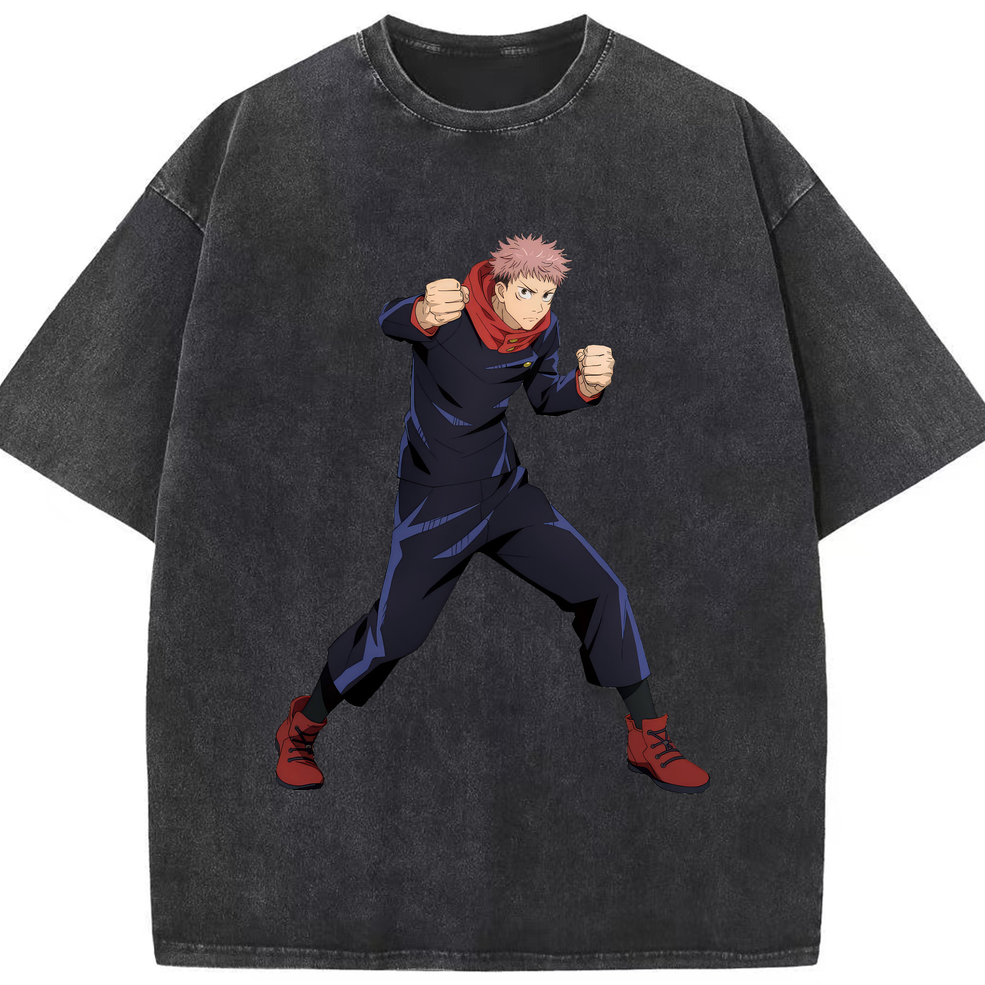（画像用） 呪術廻戦 Jujutsu Kaisen 綿100% ヴィンテージ風 半袖Tシャツ（フロントプリント）