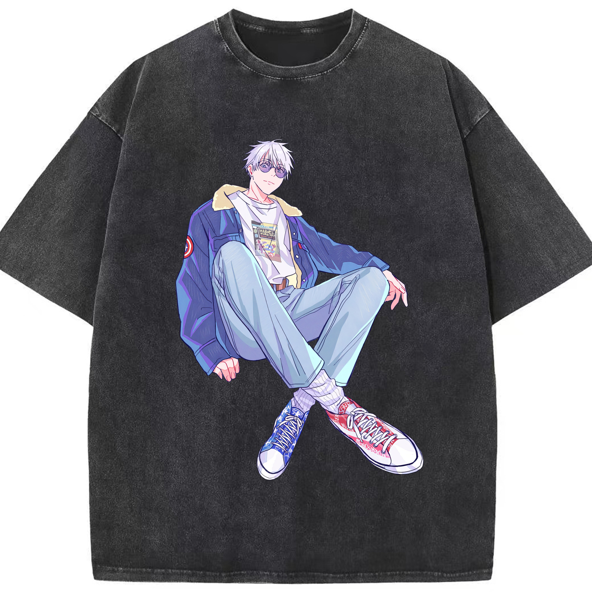 （画像用） 呪術廻戦 Jujutsu Kaisen 綿100% ヴィンテージ風 半袖Tシャツ（フロントプリント）