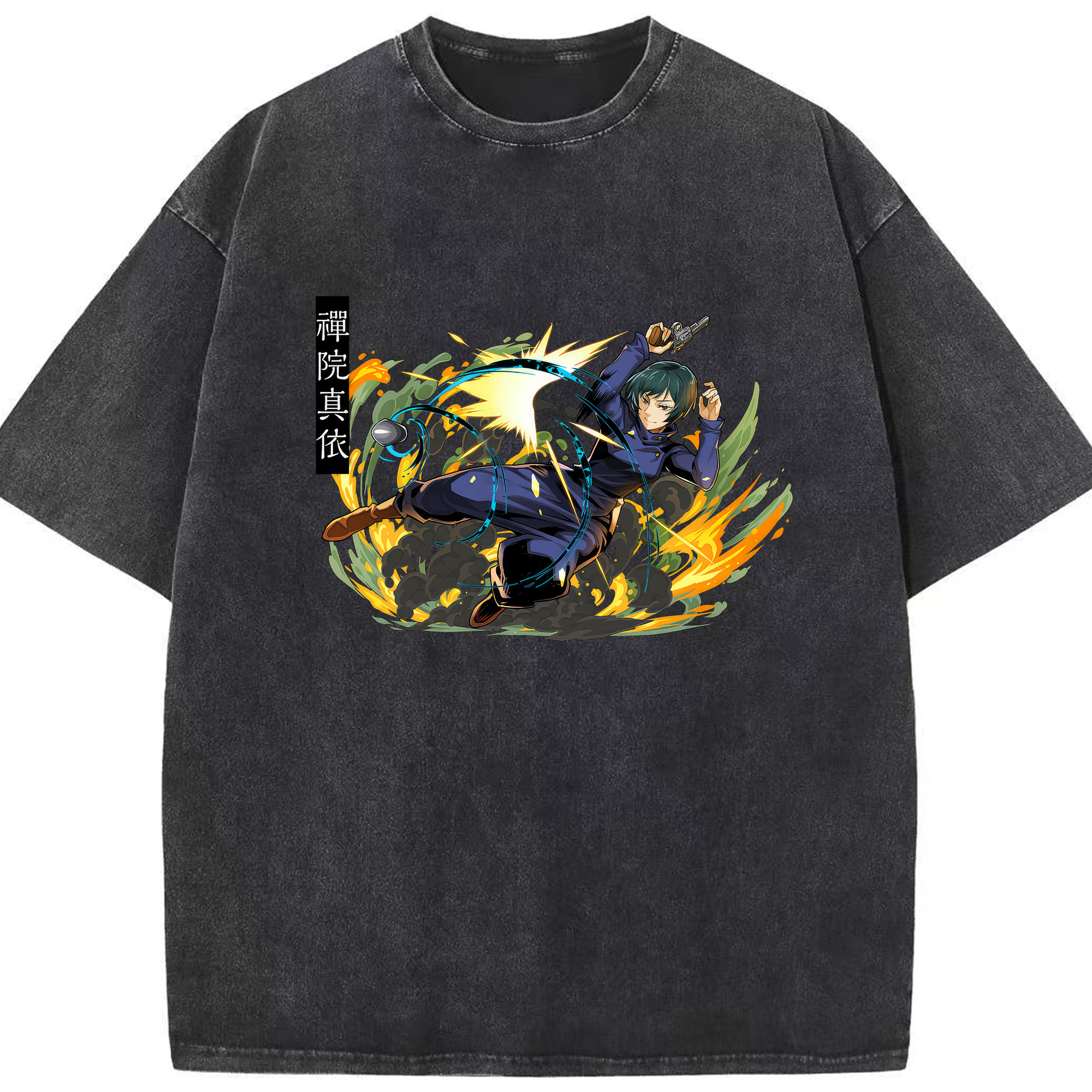 （画像用） 呪術廻戦 Jujutsu Kaisen 綿100% ヴィンテージ風 半袖Tシャツ（フロントプリント）