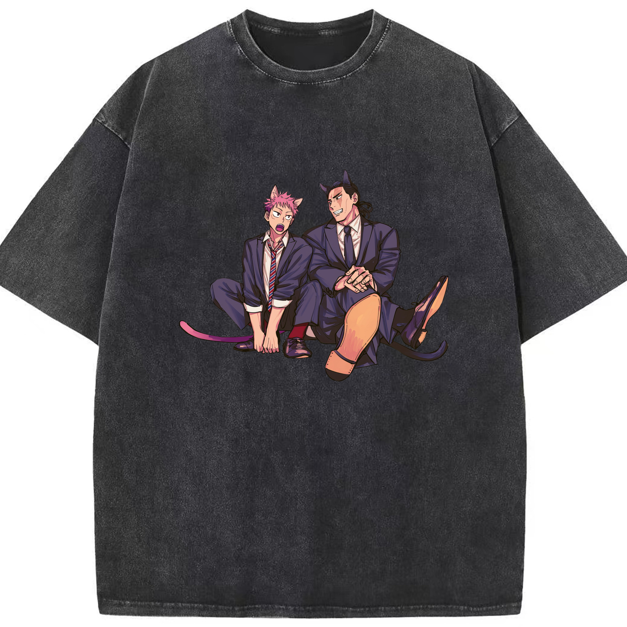 （画像用） 呪術廻戦 Jujutsu Kaisen 綿100% ヴィンテージ風 半袖Tシャツ（フロントプリント）
