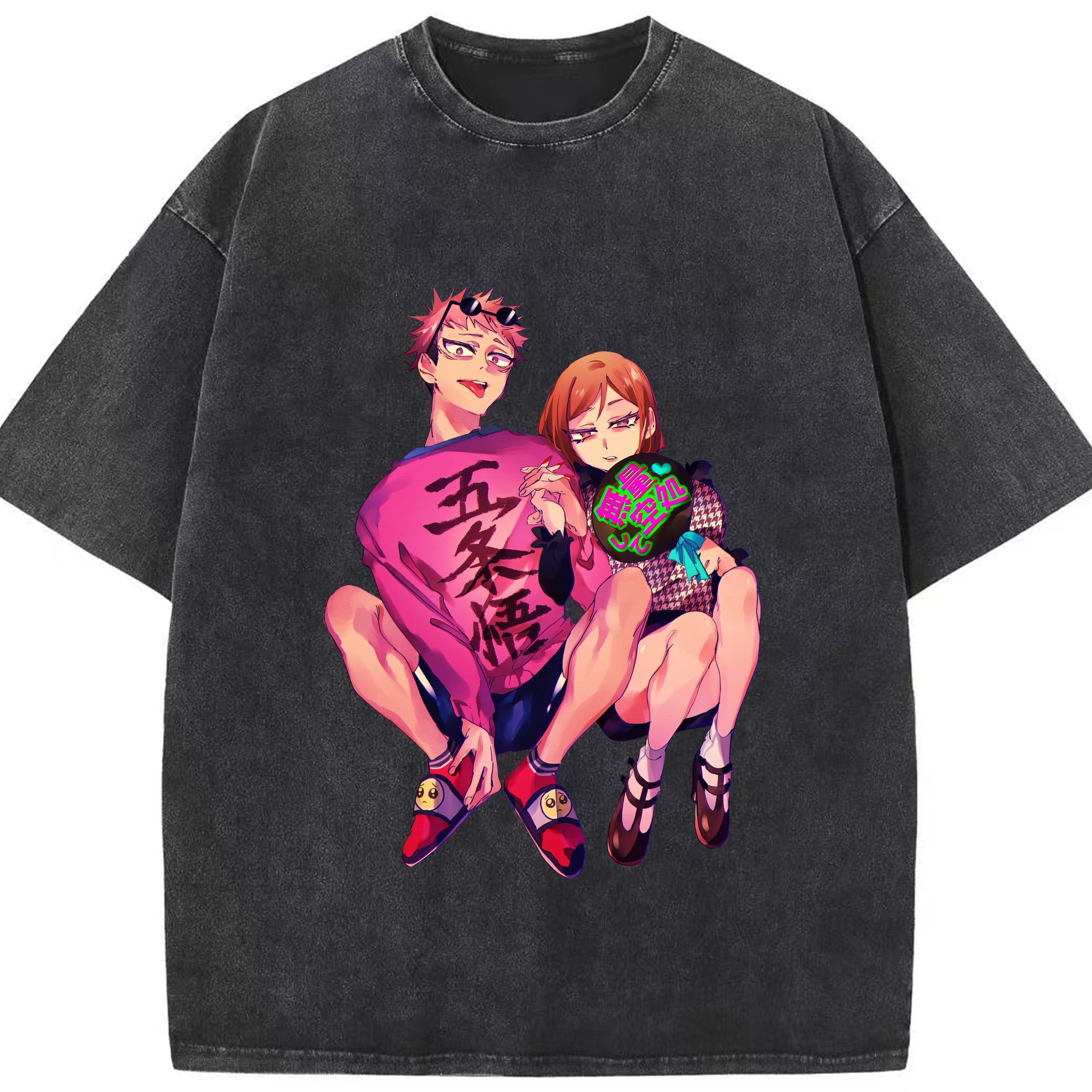 （画像用） 呪術廻戦 Jujutsu Kaisen 綿100% ヴィンテージ風 半袖Tシャツ（フロントプリント）