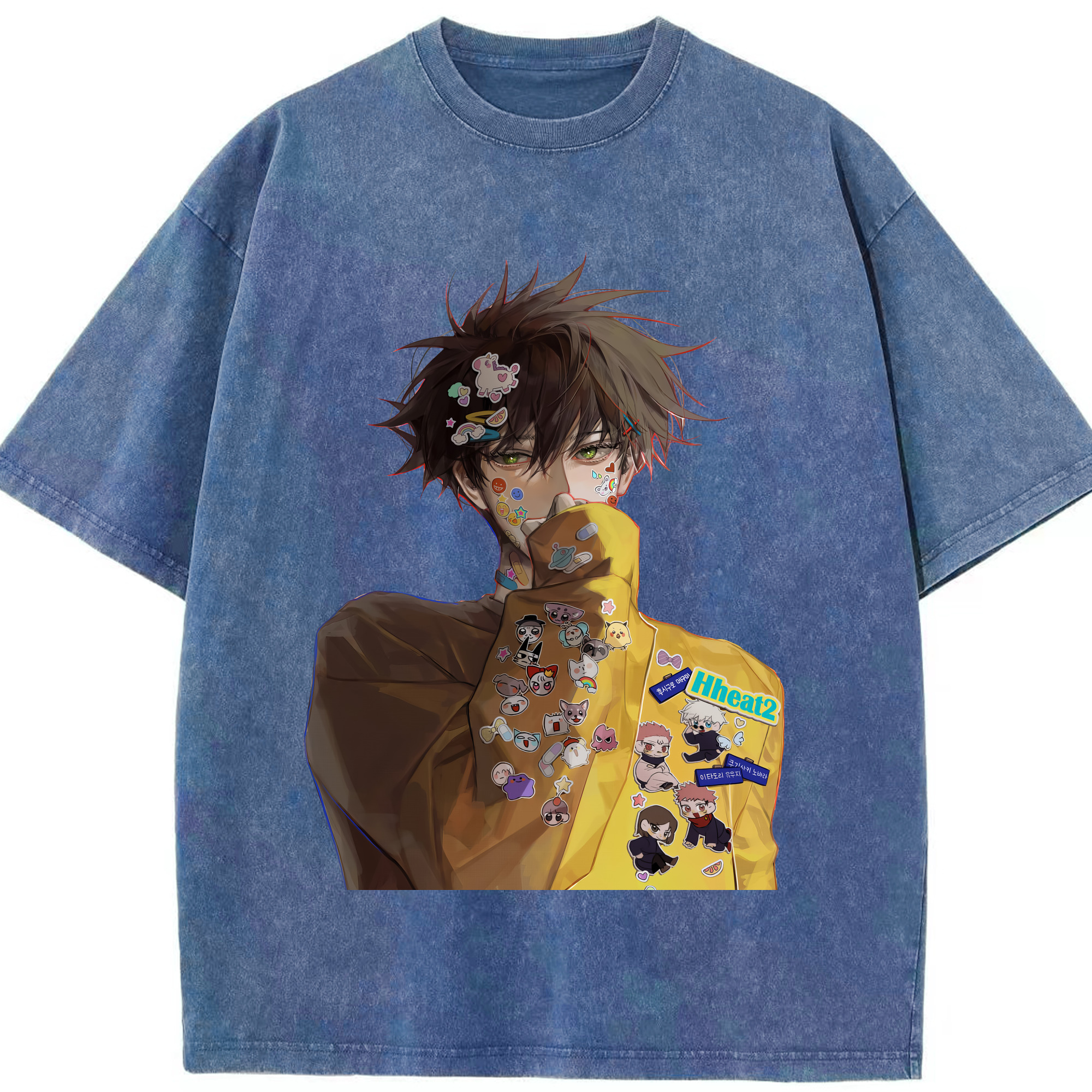 （画像用） 呪術廻戦 Jujutsu Kaisen 綿100% ヴィンテージ風 半袖Tシャツ（フロントプリント）