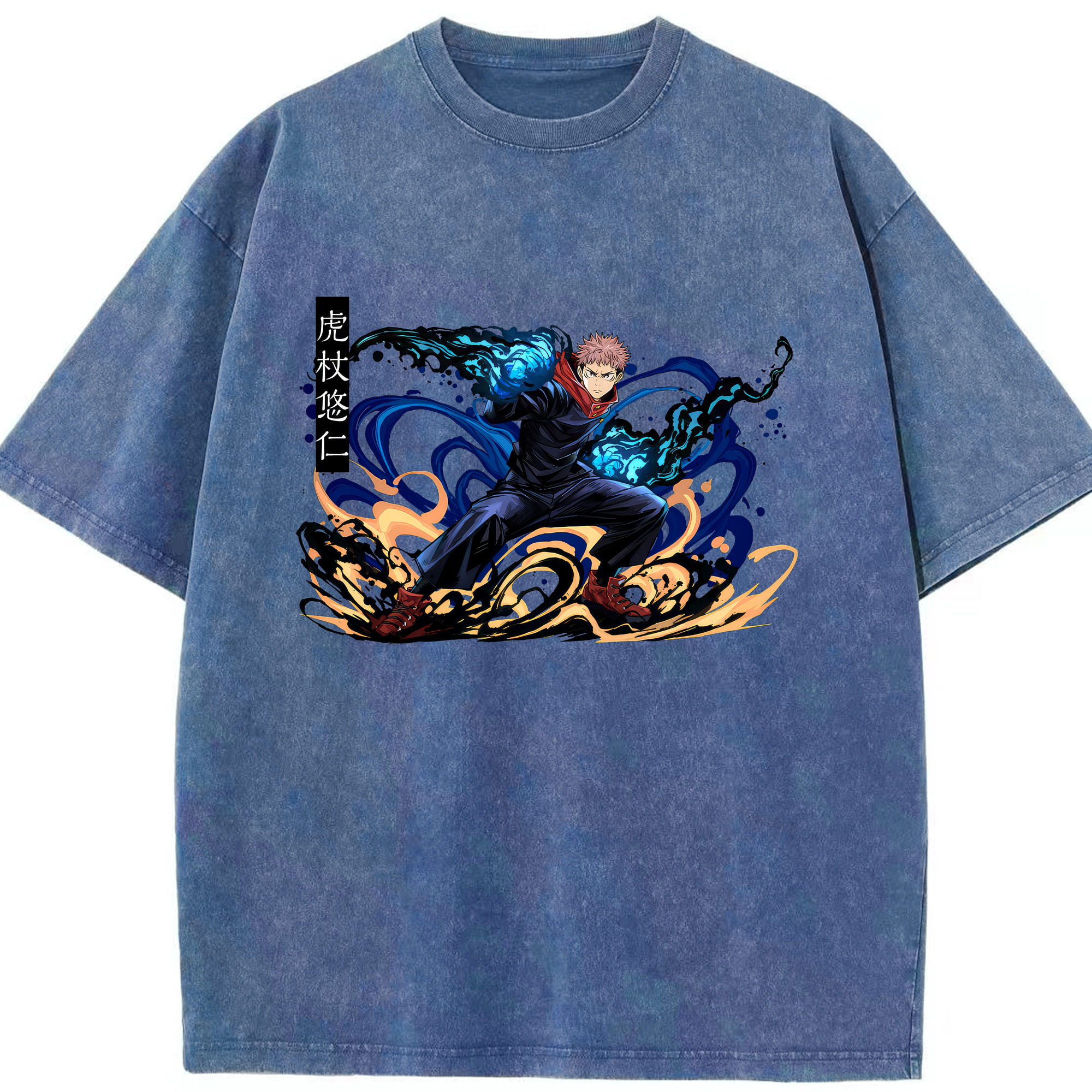 （画像用） 呪術廻戦 Jujutsu Kaisen 綿100% ヴィンテージ風 半袖Tシャツ（フロントプリント）