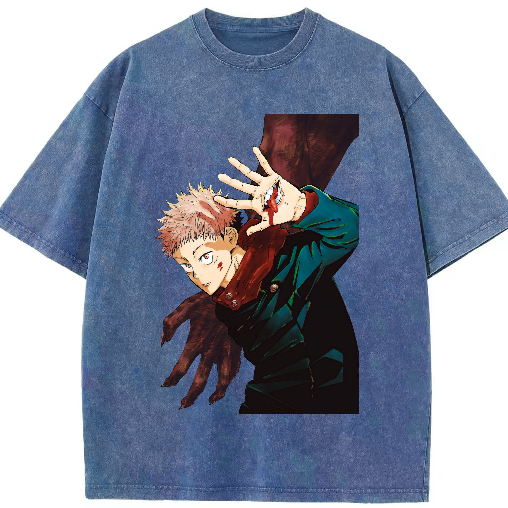 （画像用） 呪術廻戦 Jujutsu Kaisen 綿100% ヴィンテージ風 半袖Tシャツ（フロントプリント）