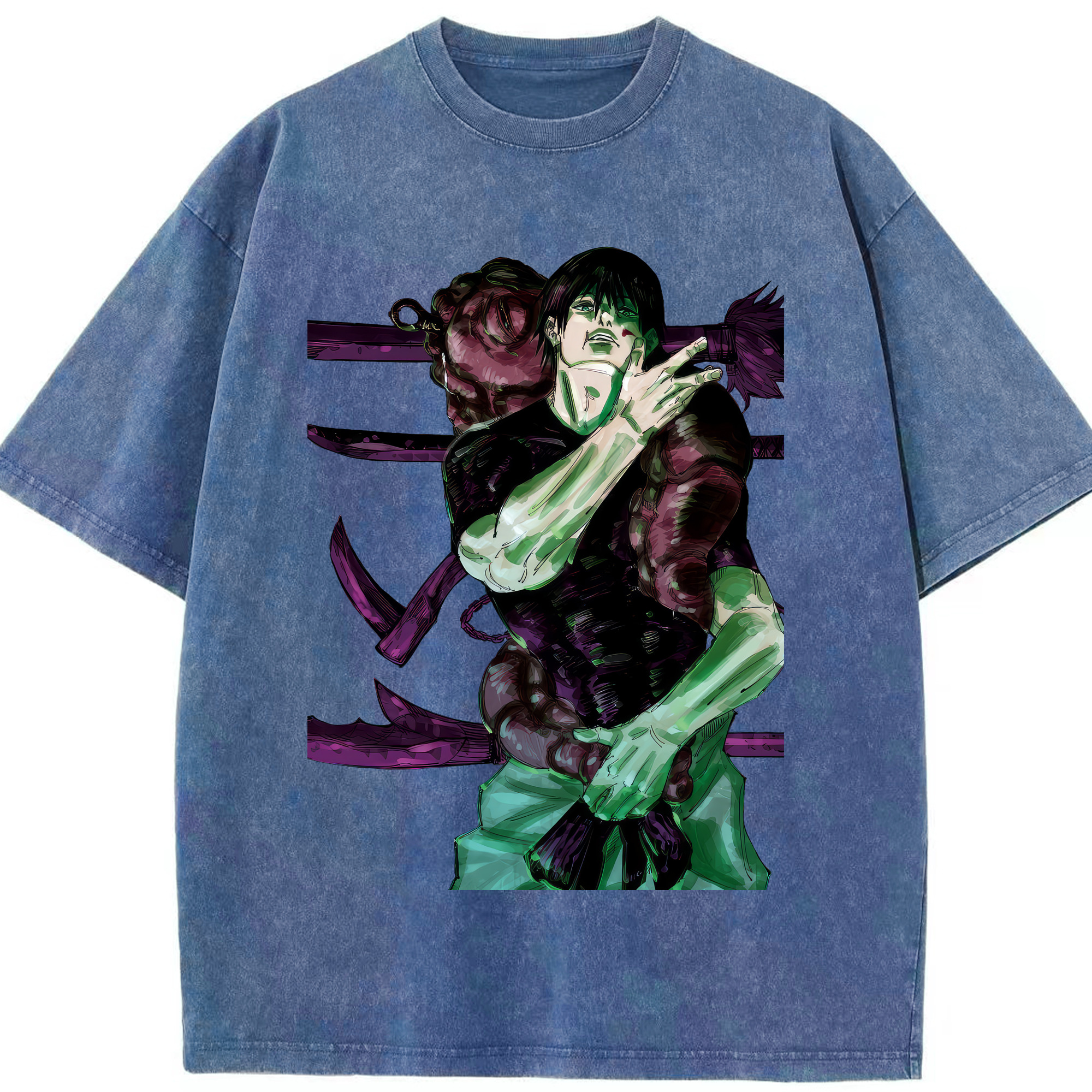 （画像用） 呪術廻戦 Jujutsu Kaisen 綿100% ヴィンテージ風 半袖Tシャツ（フロントプリント）
