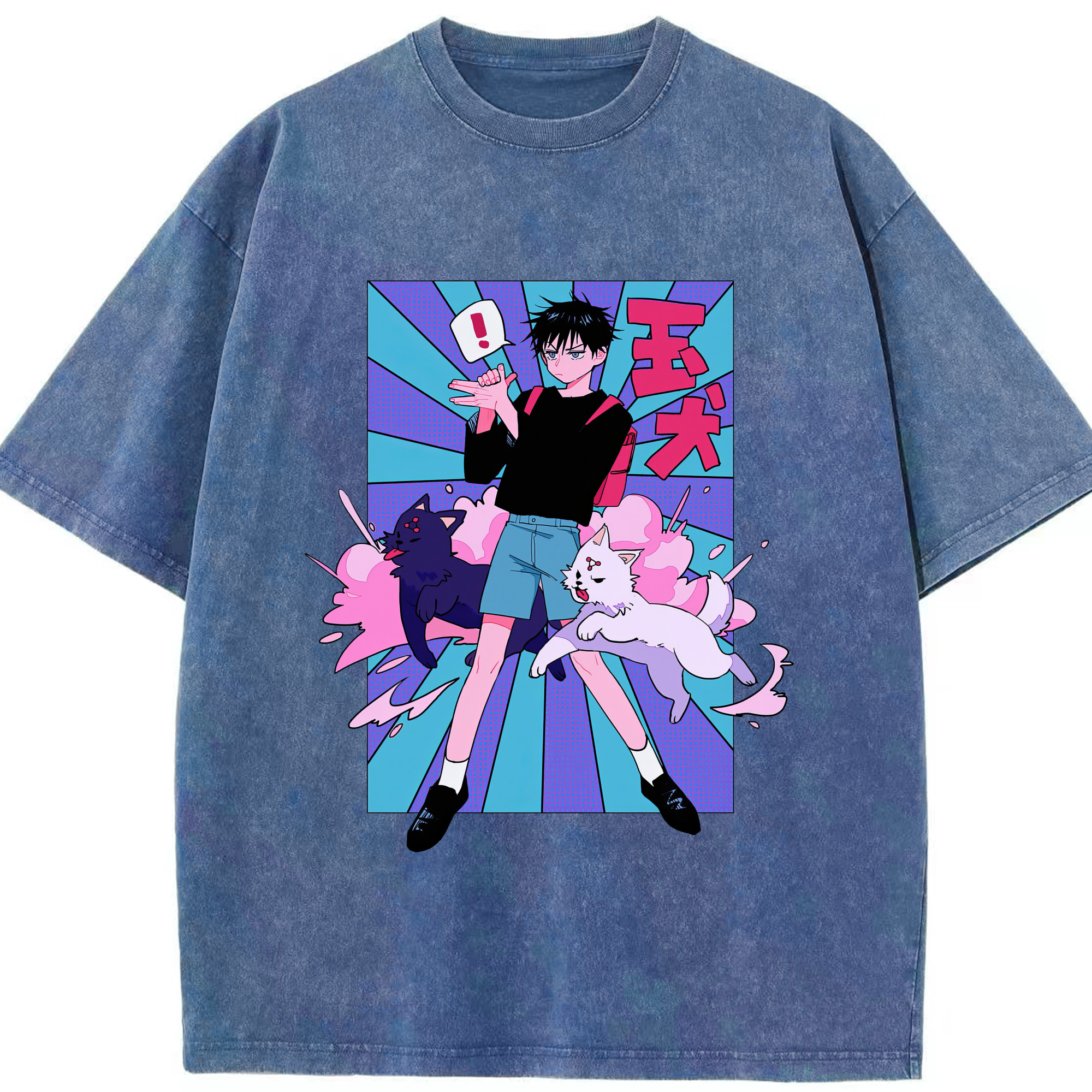 （画像用） 呪術廻戦 Jujutsu Kaisen 綿100% ヴィンテージ風 半袖Tシャツ（フロントプリント）