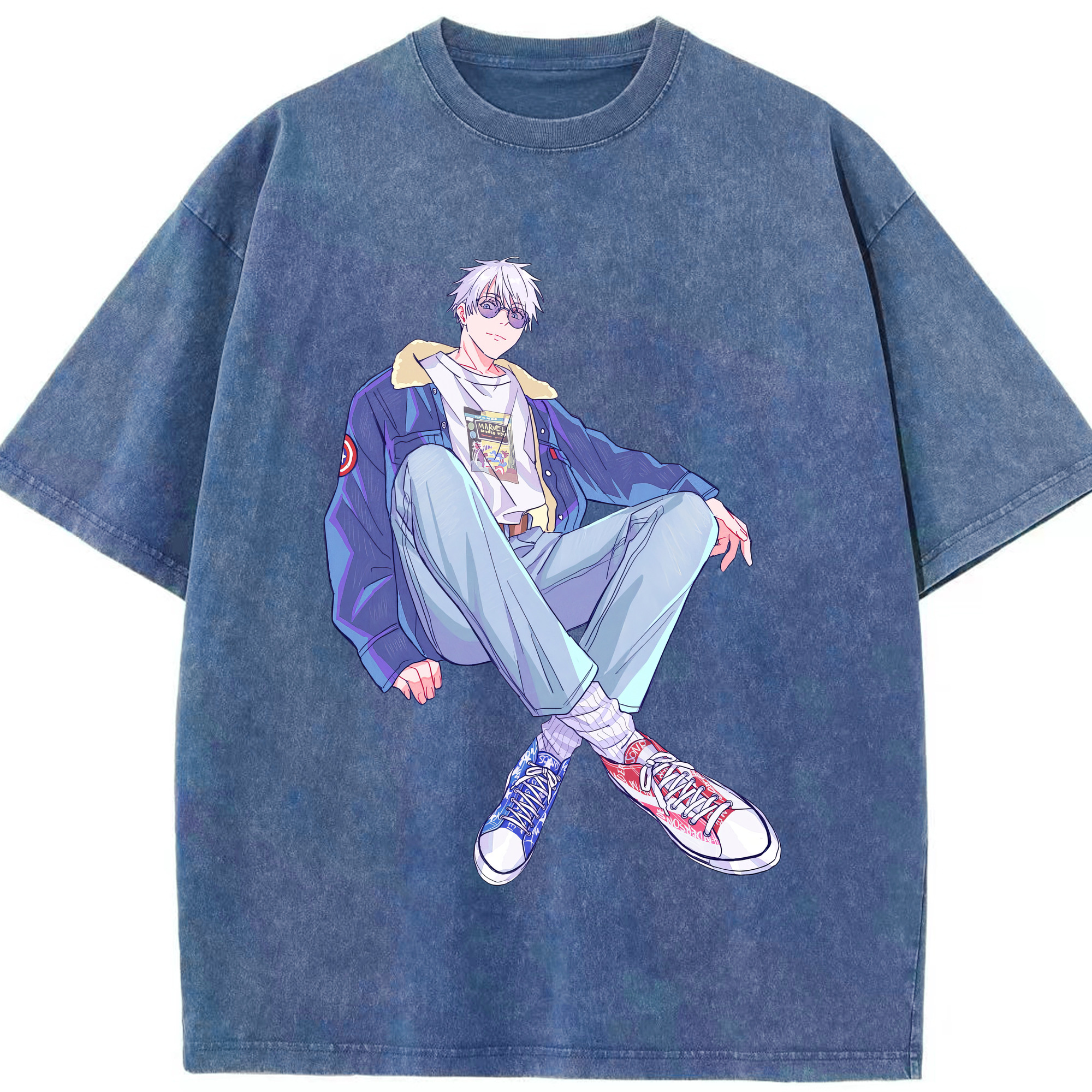 （画像用） 呪術廻戦 Jujutsu Kaisen 綿100% ヴィンテージ風 半袖Tシャツ（フロントプリント）