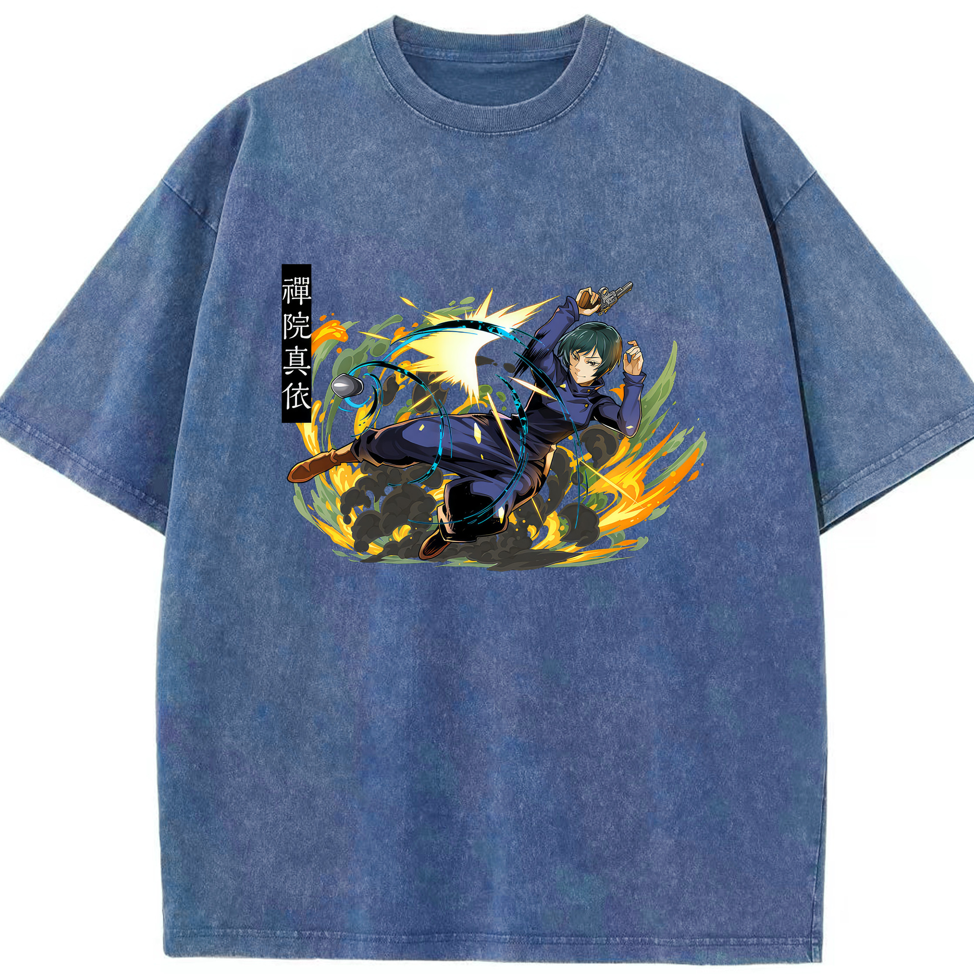 （画像用） 呪術廻戦 Jujutsu Kaisen 綿100% ヴィンテージ風 半袖Tシャツ（フロントプリント）
