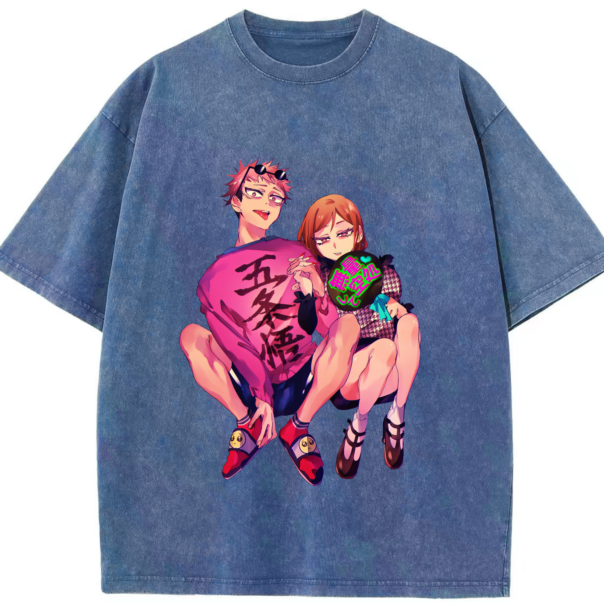 （画像用） 呪術廻戦 Jujutsu Kaisen 綿100% ヴィンテージ風 半袖Tシャツ（フロントプリント）