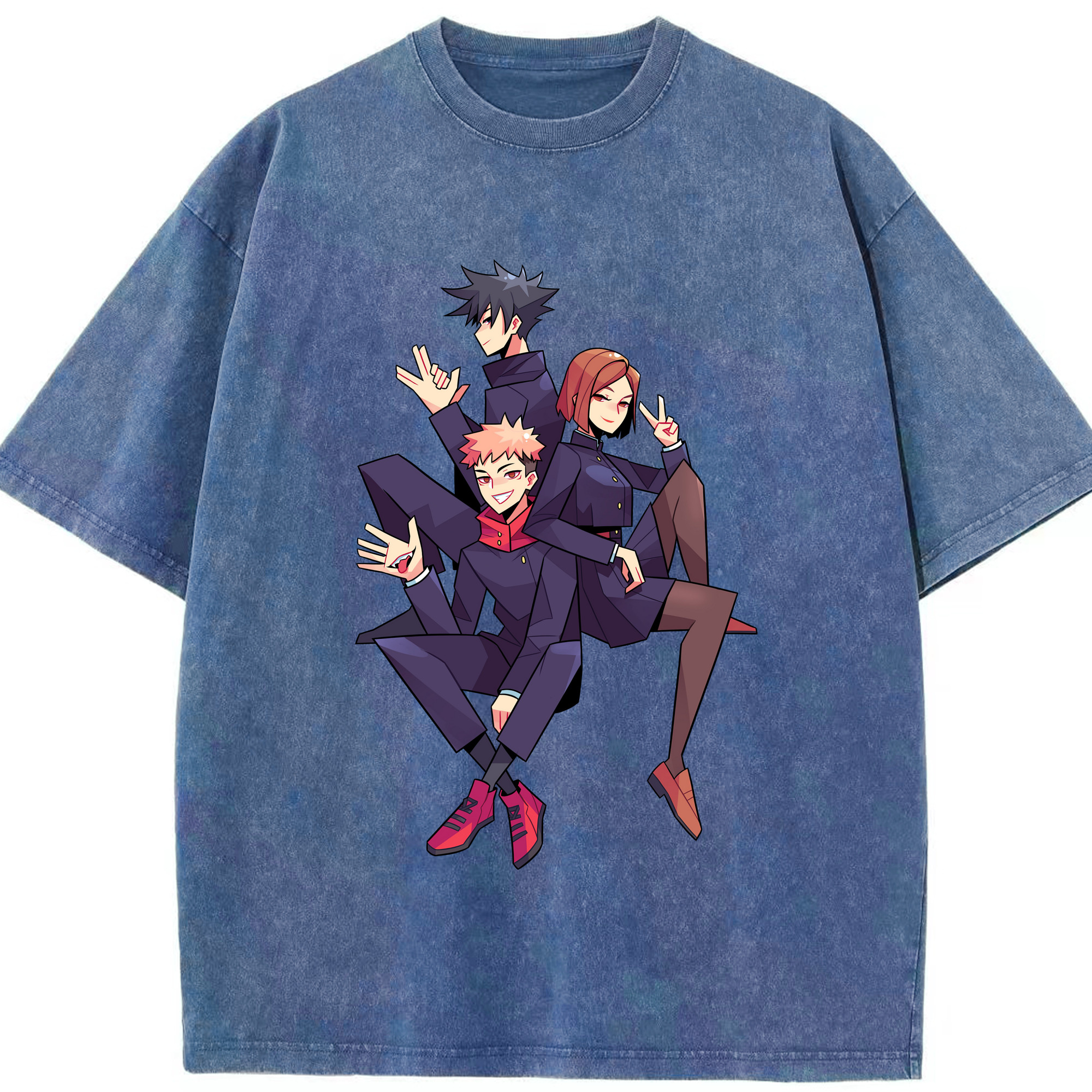 （画像用） 呪術廻戦 Jujutsu Kaisen 綿100% ヴィンテージ風 半袖Tシャツ（フロントプリント）