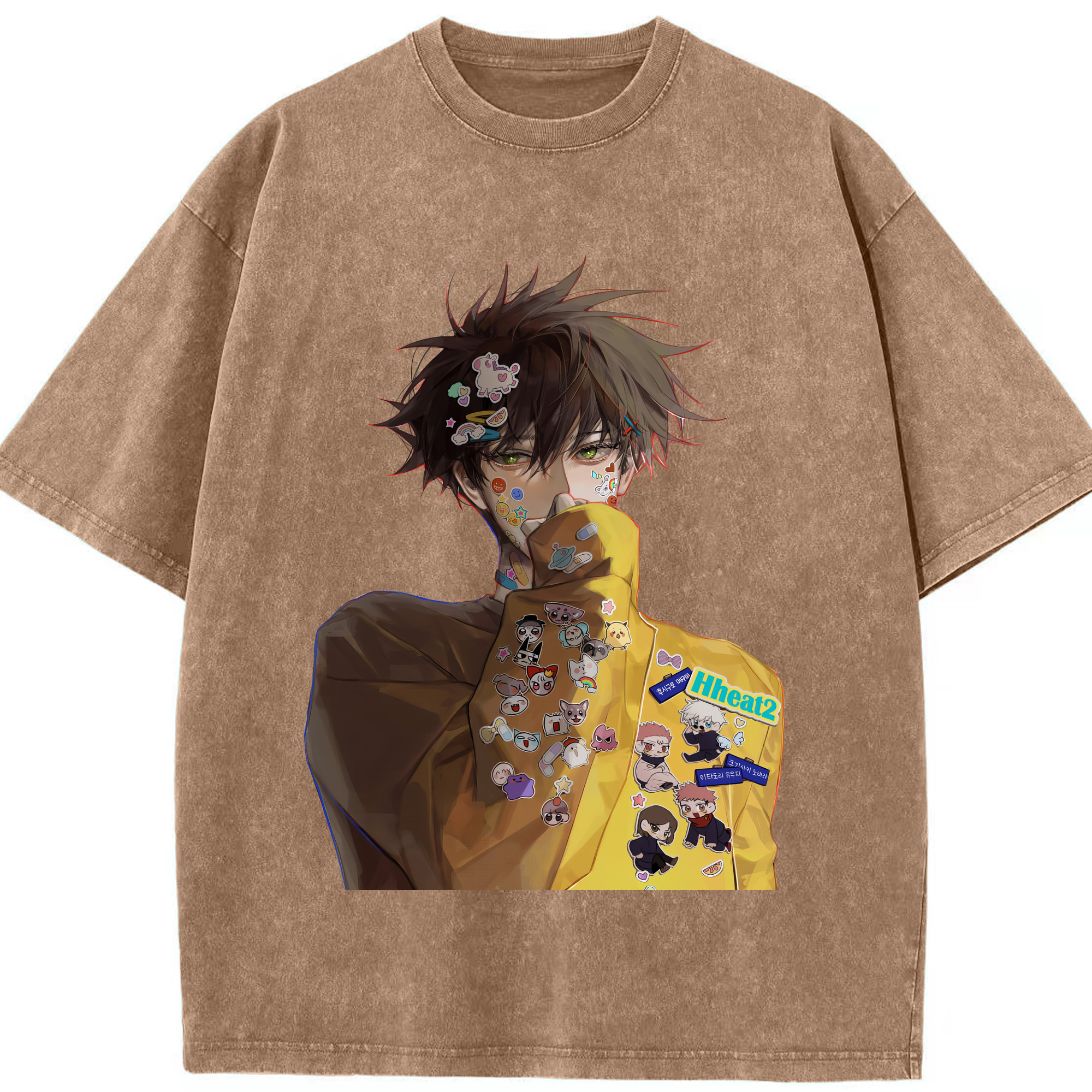 （画像用） 呪術廻戦 Jujutsu Kaisen 綿100% ヴィンテージ風 半袖Tシャツ（フロントプリント）