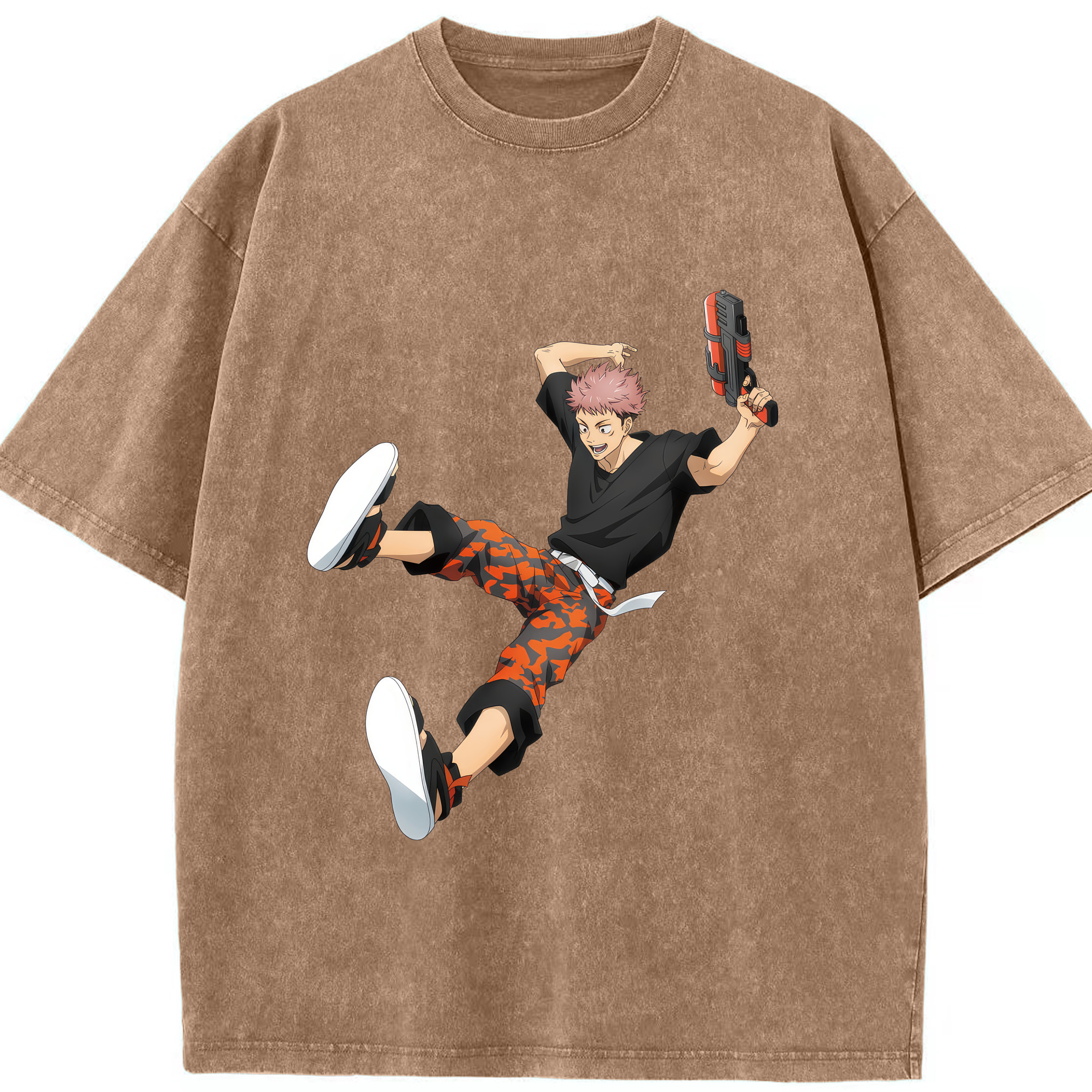 （画像用） 呪術廻戦 Jujutsu Kaisen 綿100% ヴィンテージ風 半袖Tシャツ（フロントプリント）
