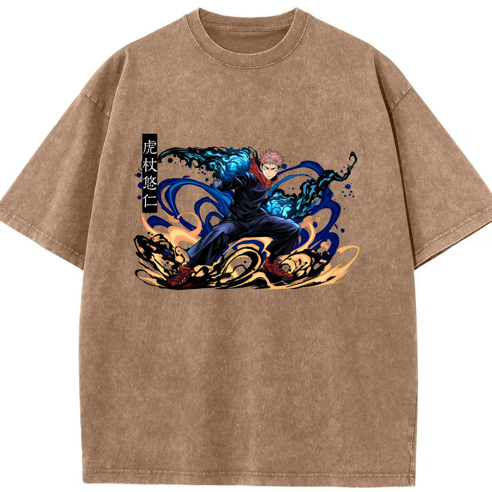 （画像用） 呪術廻戦 Jujutsu Kaisen 綿100% ヴィンテージ風 半袖Tシャツ（フロントプリント）