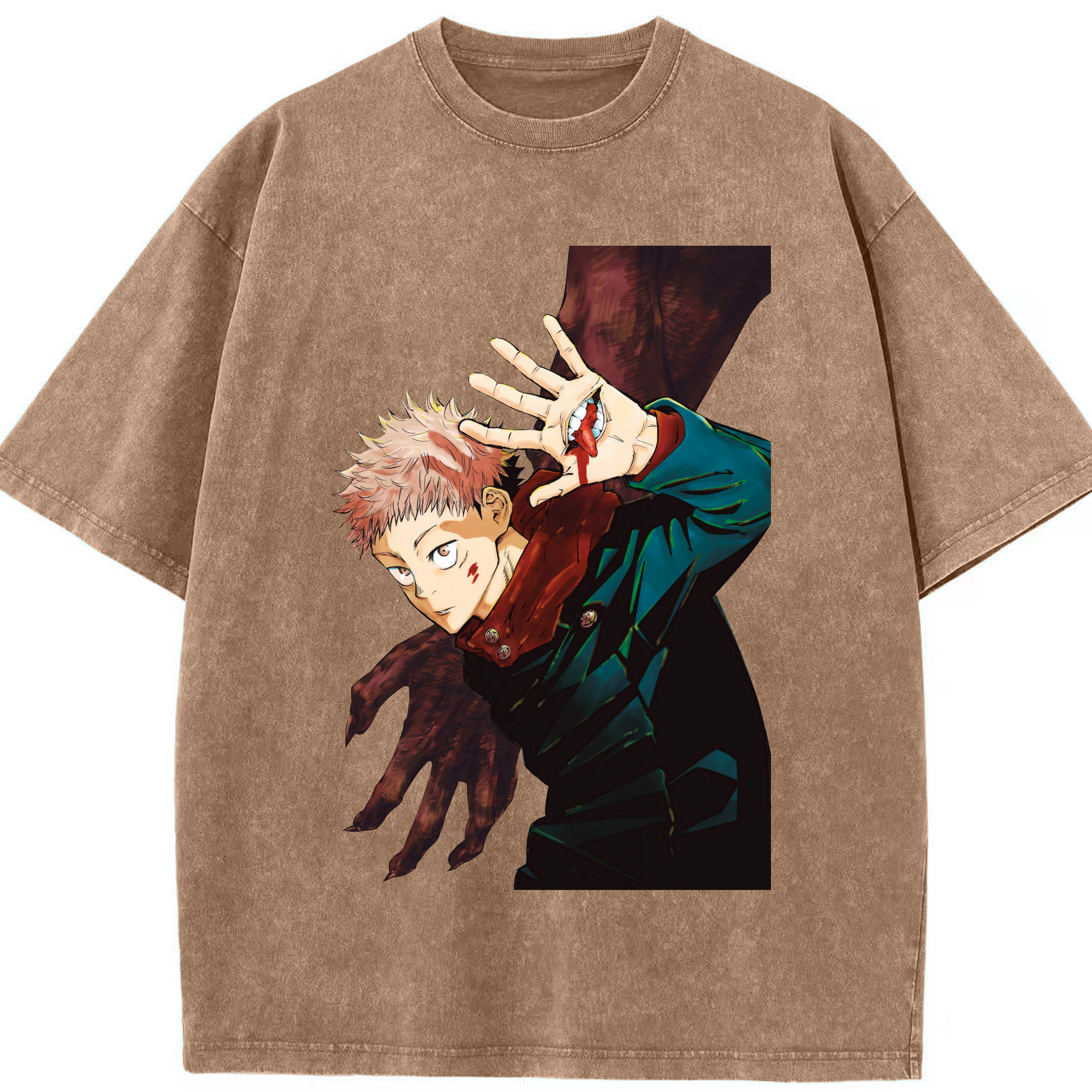 （画像用） 呪術廻戦 Jujutsu Kaisen 綿100% ヴィンテージ風 半袖Tシャツ（フロントプリント）