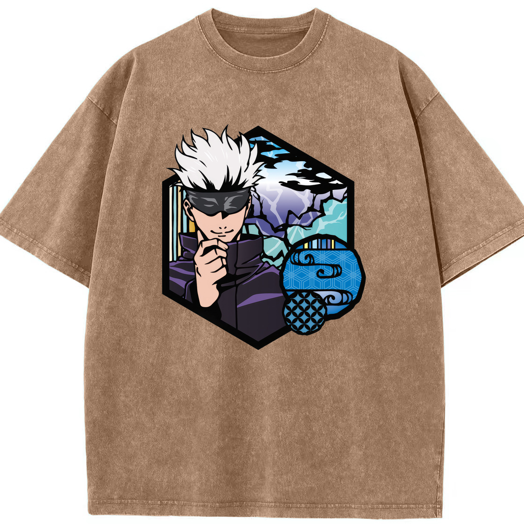 （画像用） 呪術廻戦 Jujutsu Kaisen 綿100% ヴィンテージ風 半袖Tシャツ（フロントプリント）