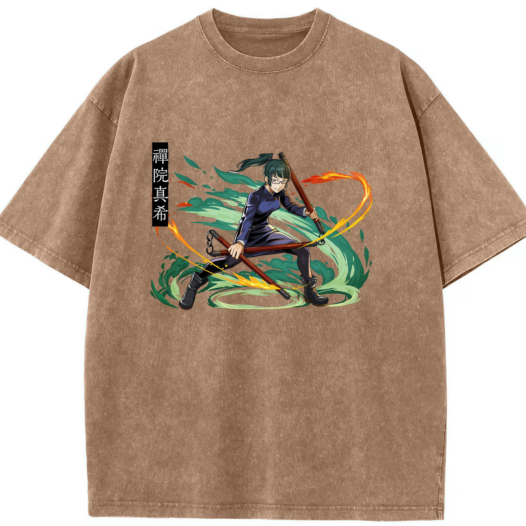 （画像用） 呪術廻戦 Jujutsu Kaisen 綿100% ヴィンテージ風 半袖Tシャツ（フロントプリント）