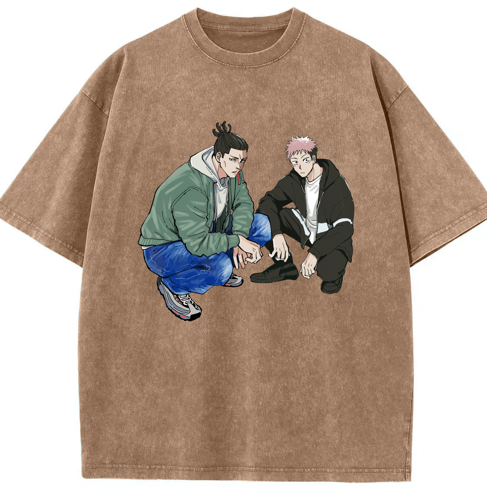 （画像用） 呪術廻戦 Jujutsu Kaisen 綿100% ヴィンテージ風 半袖Tシャツ（フロントプリント）