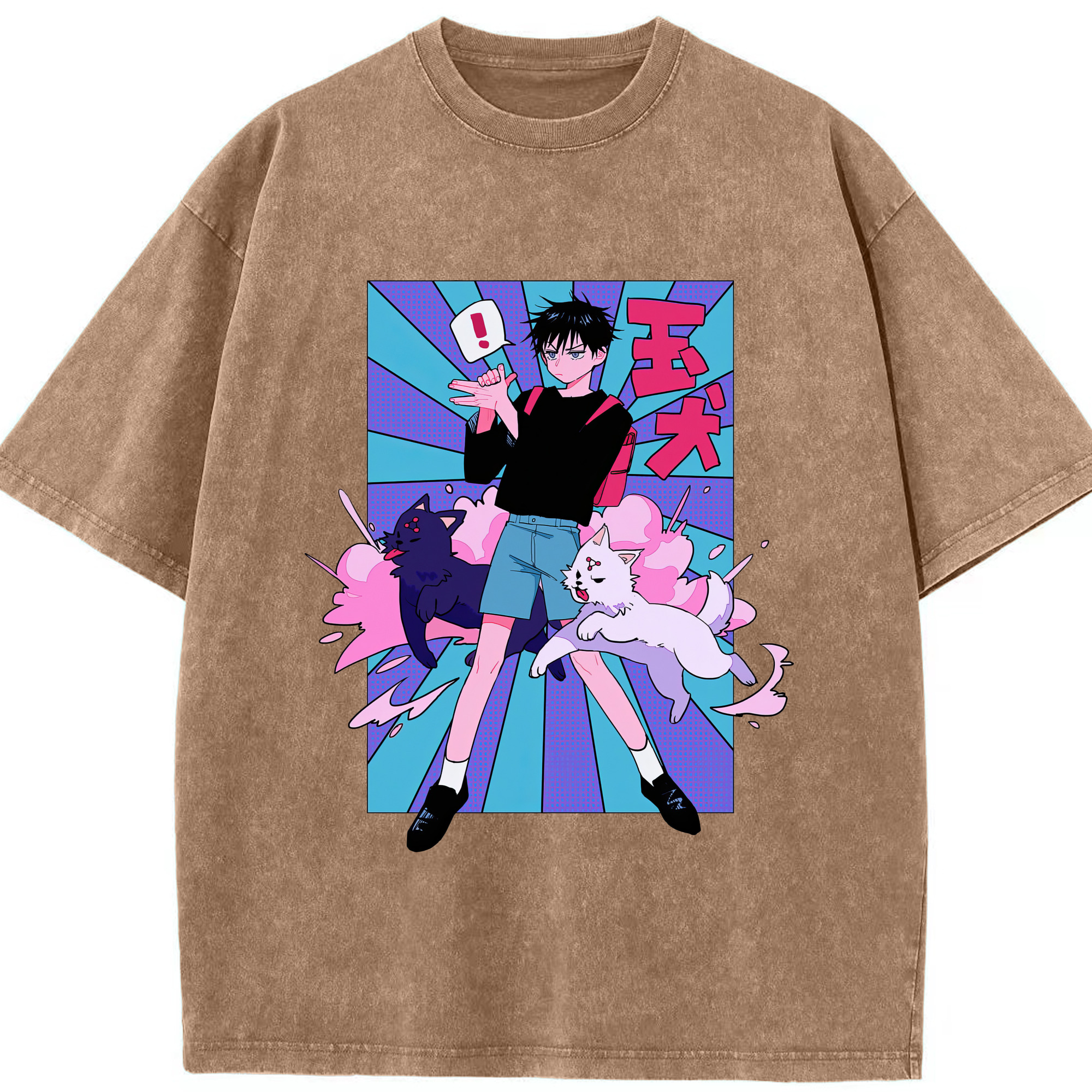 （画像用） 呪術廻戦 Jujutsu Kaisen 綿100% ヴィンテージ風 半袖Tシャツ（フロントプリント）