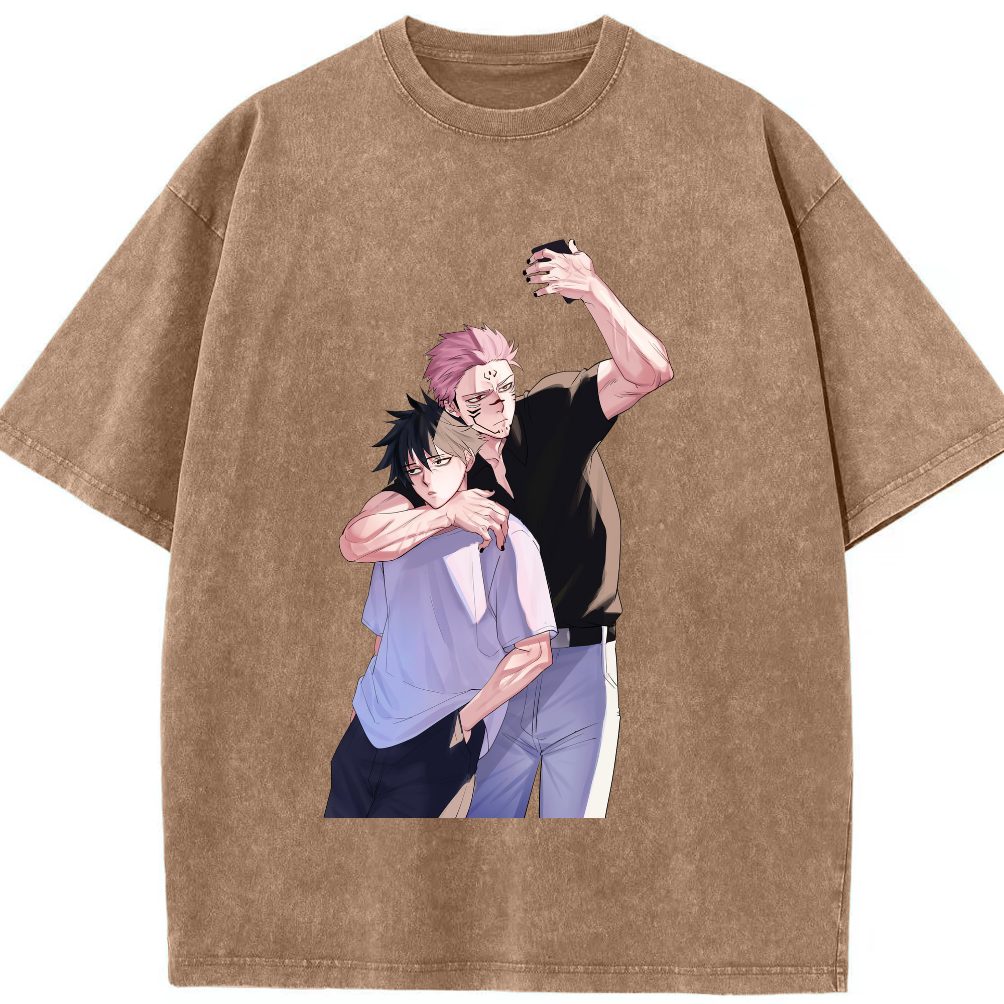 （画像用） 呪術廻戦 Jujutsu Kaisen 綿100% ヴィンテージ風 半袖Tシャツ（フロントプリント）