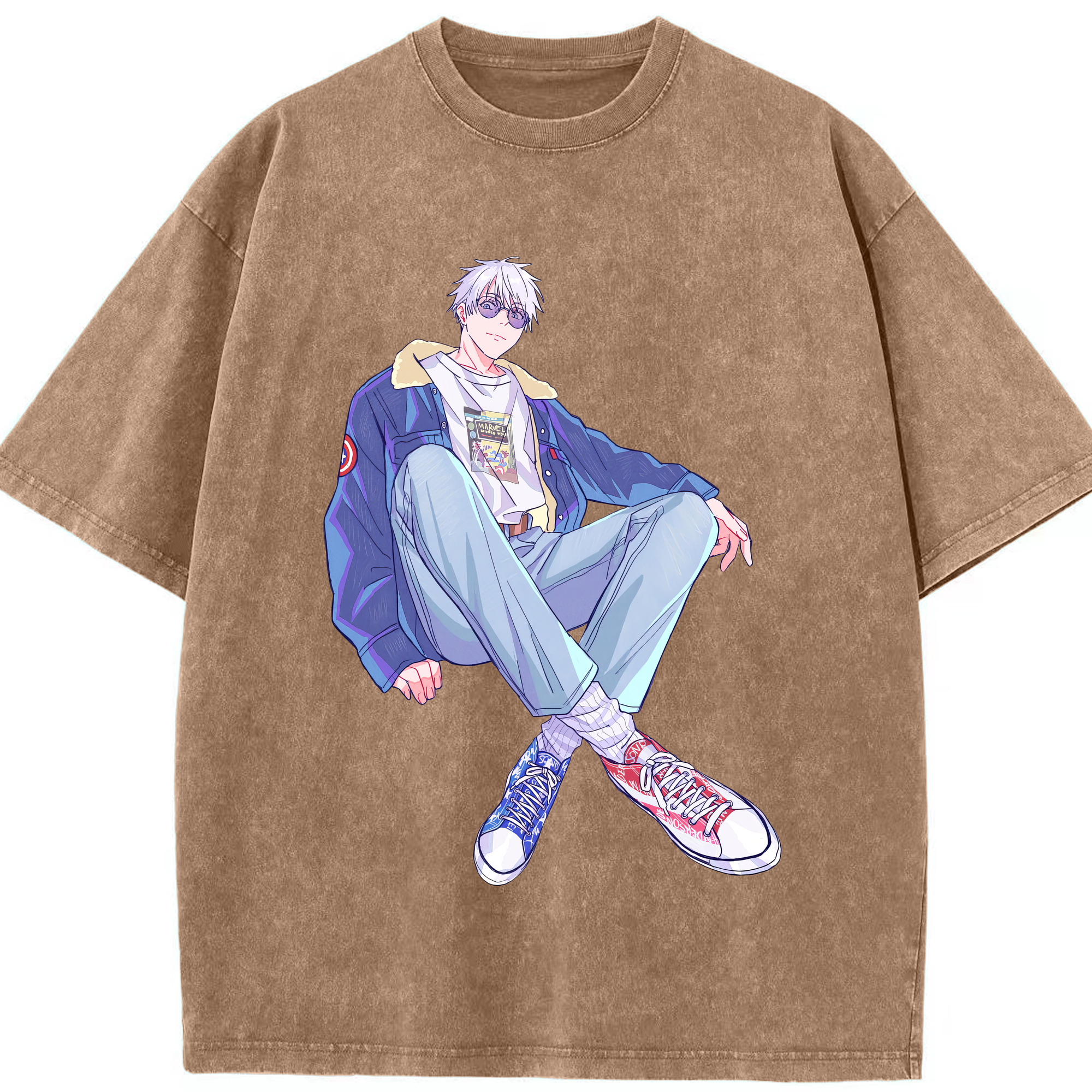 （画像用） 呪術廻戦 Jujutsu Kaisen 綿100% ヴィンテージ風 半袖Tシャツ（フロントプリント）