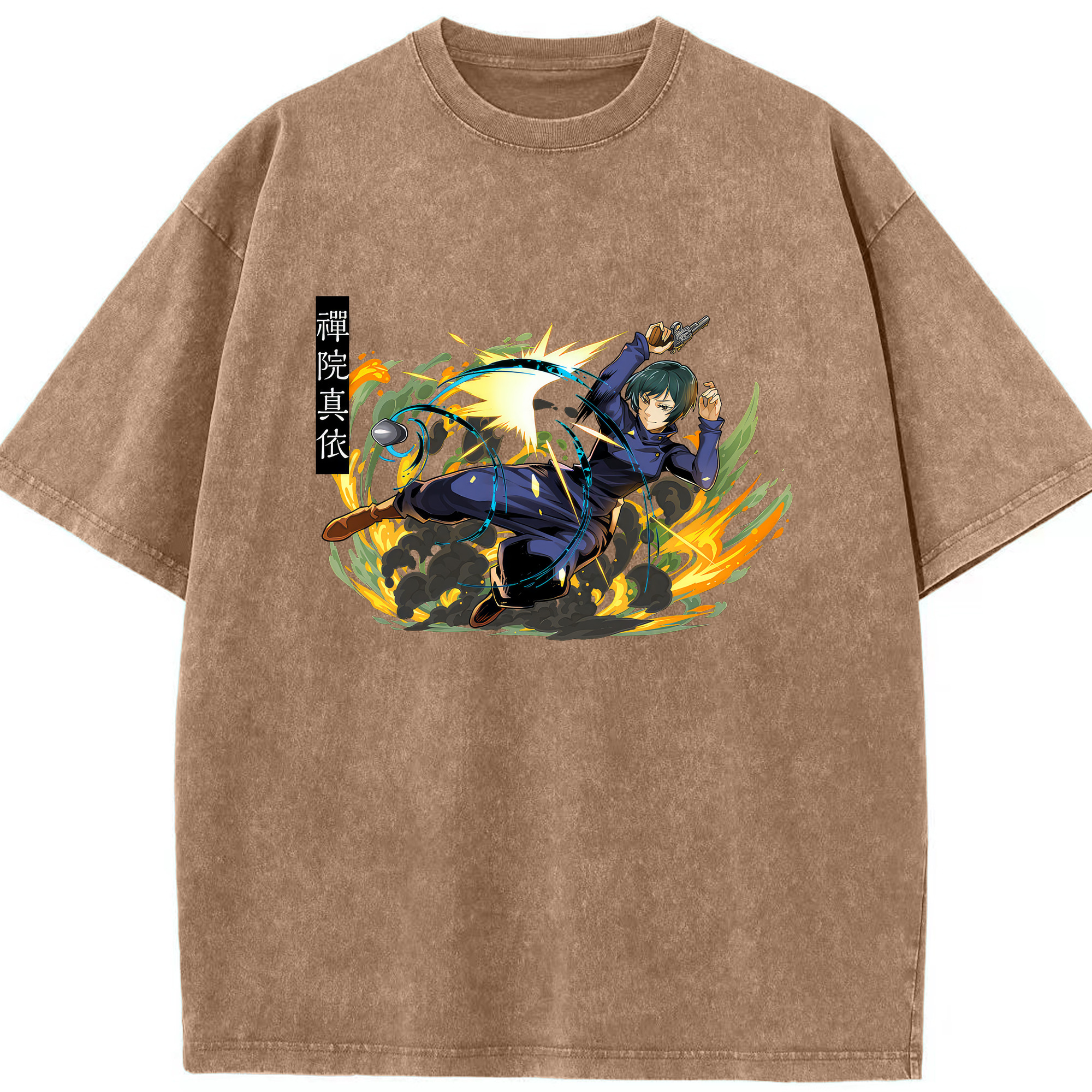 （画像用） 呪術廻戦 Jujutsu Kaisen 綿100% ヴィンテージ風 半袖Tシャツ（フロントプリント）