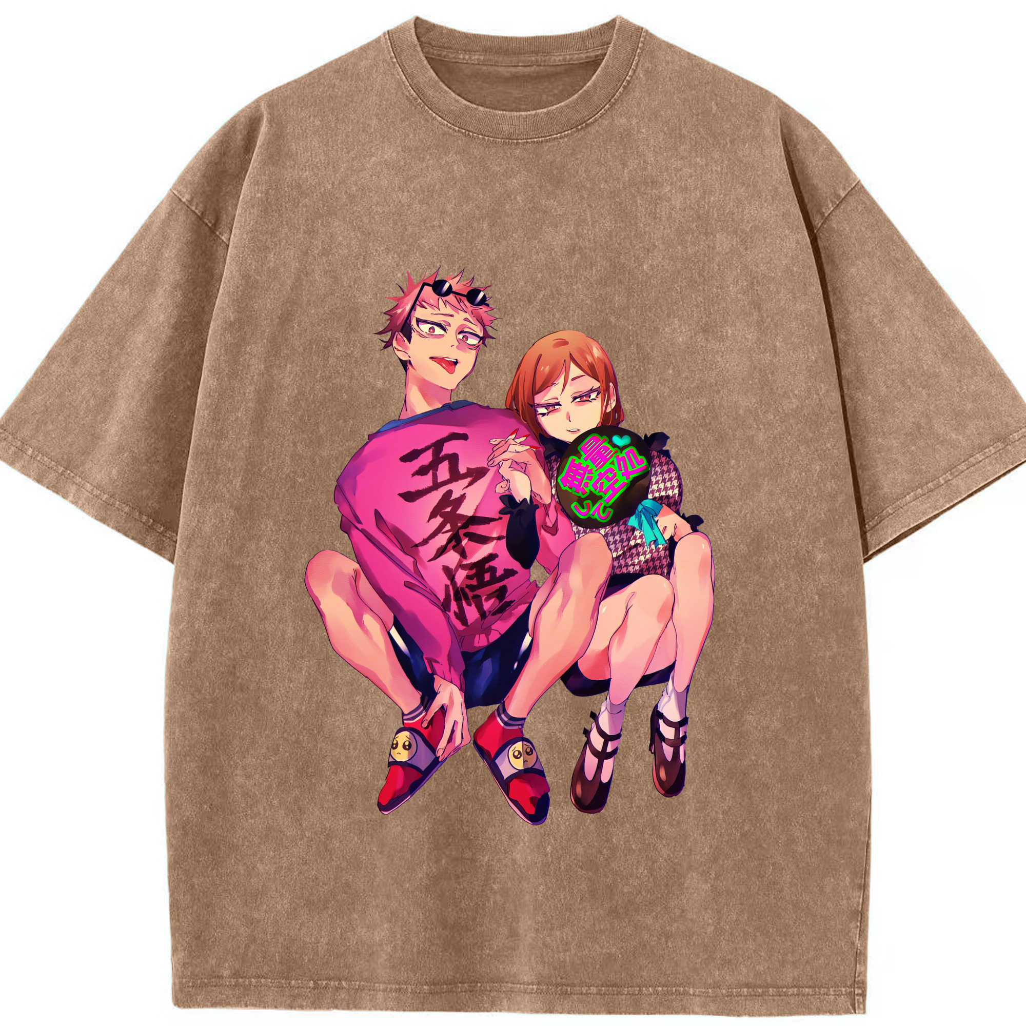 （画像用） 呪術廻戦 Jujutsu Kaisen 綿100% ヴィンテージ風 半袖Tシャツ（フロントプリント）