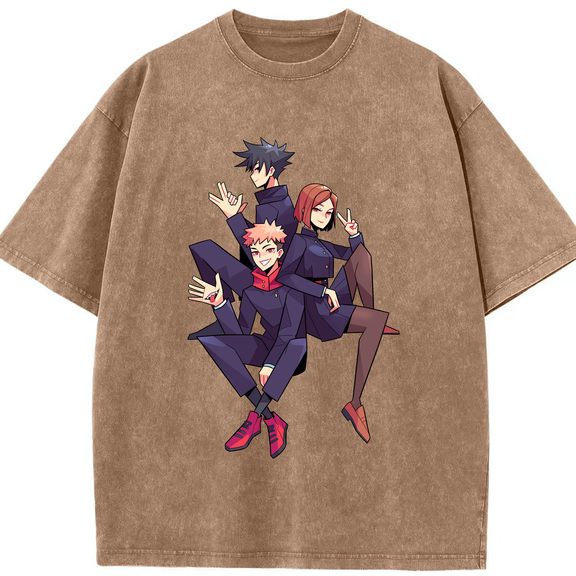 （画像用） 呪術廻戦 Jujutsu Kaisen 綿100% ヴィンテージ風 半袖Tシャツ（フロントプリント）
