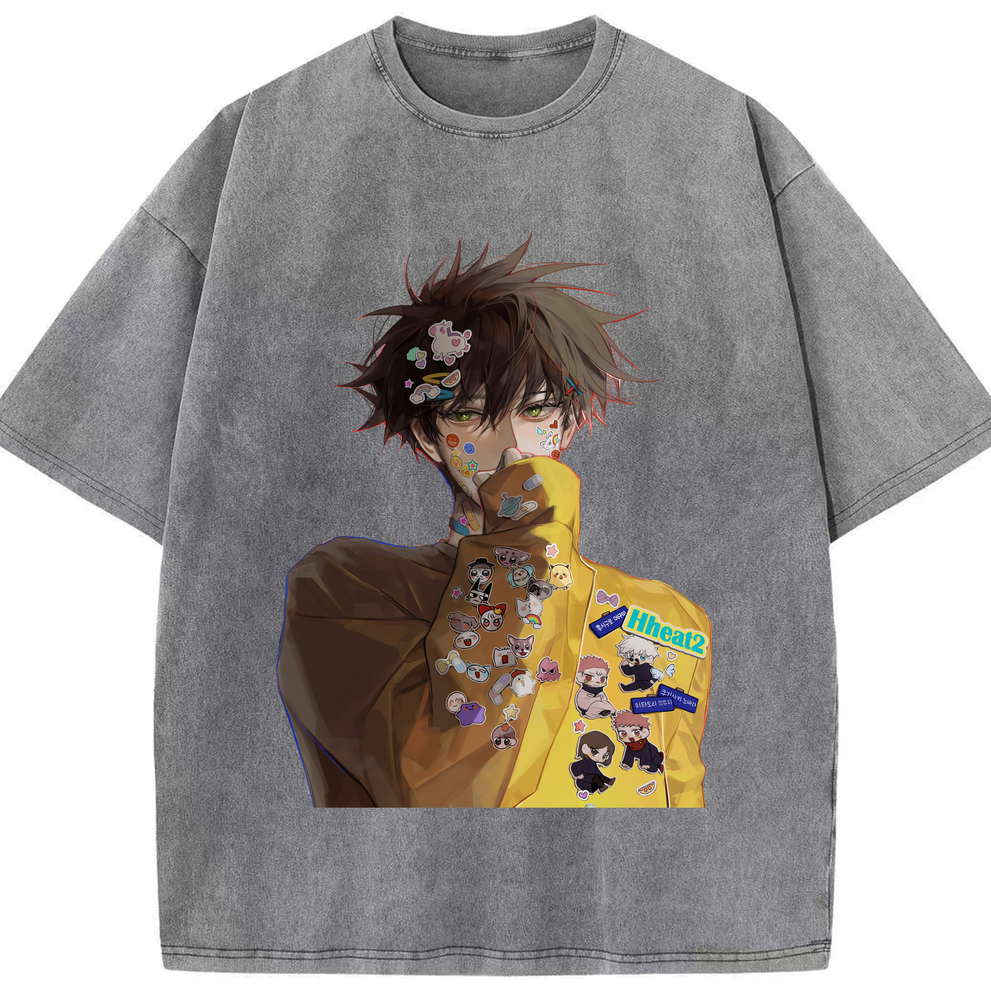 （画像用） 呪術廻戦 Jujutsu Kaisen 綿100% ヴィンテージ風 半袖Tシャツ（フロントプリント）