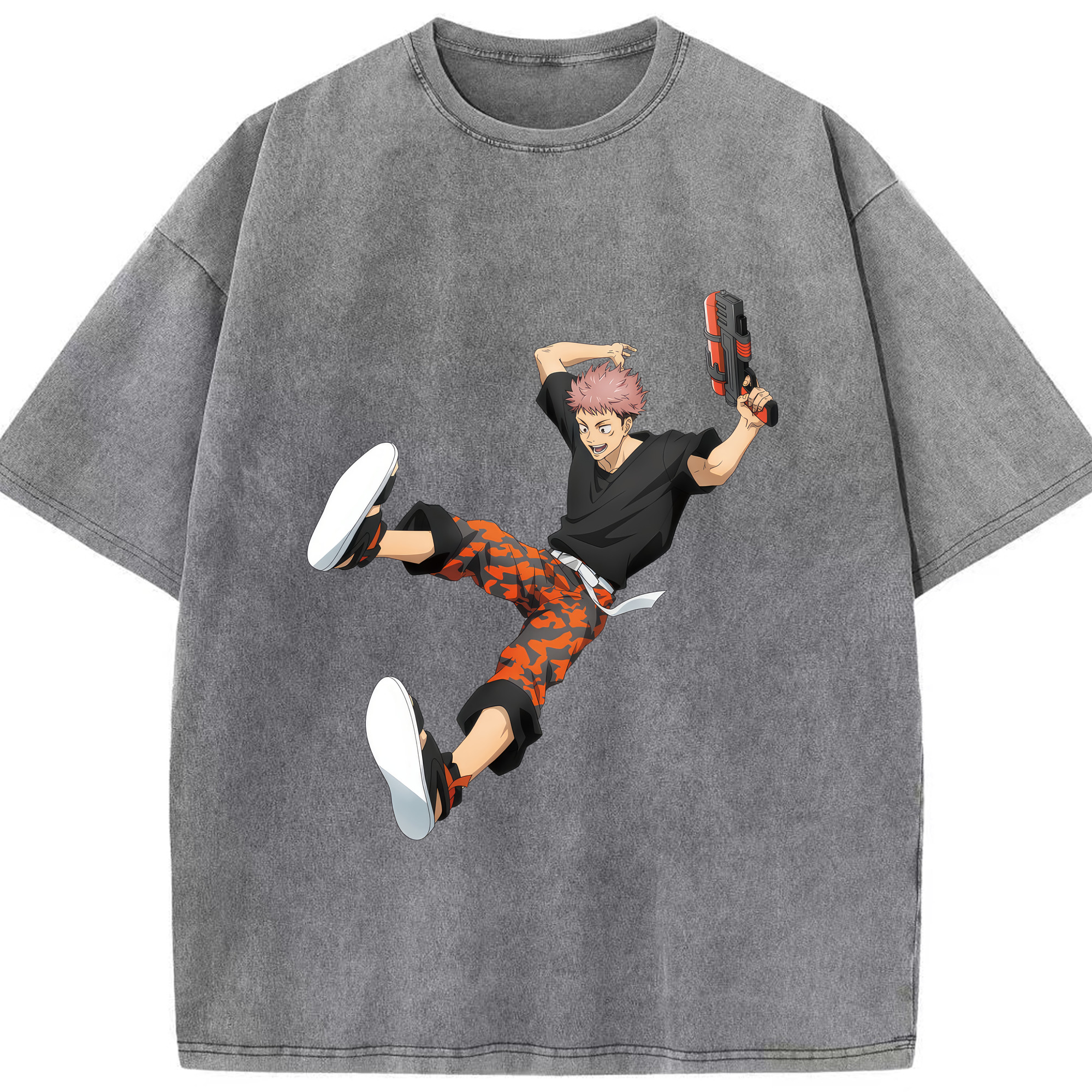 （画像用） 呪術廻戦 Jujutsu Kaisen 綿100% ヴィンテージ風 半袖Tシャツ（フロントプリント）