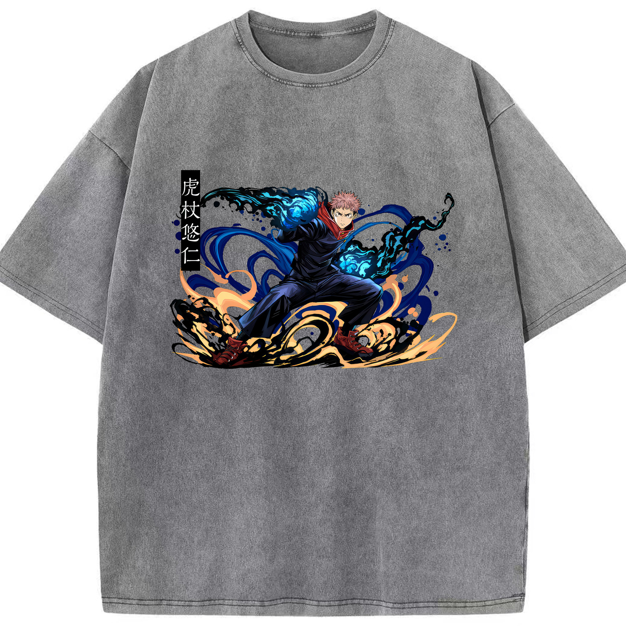 （画像用） 呪術廻戦 Jujutsu Kaisen 綿100% ヴィンテージ風 半袖Tシャツ（フロントプリント）