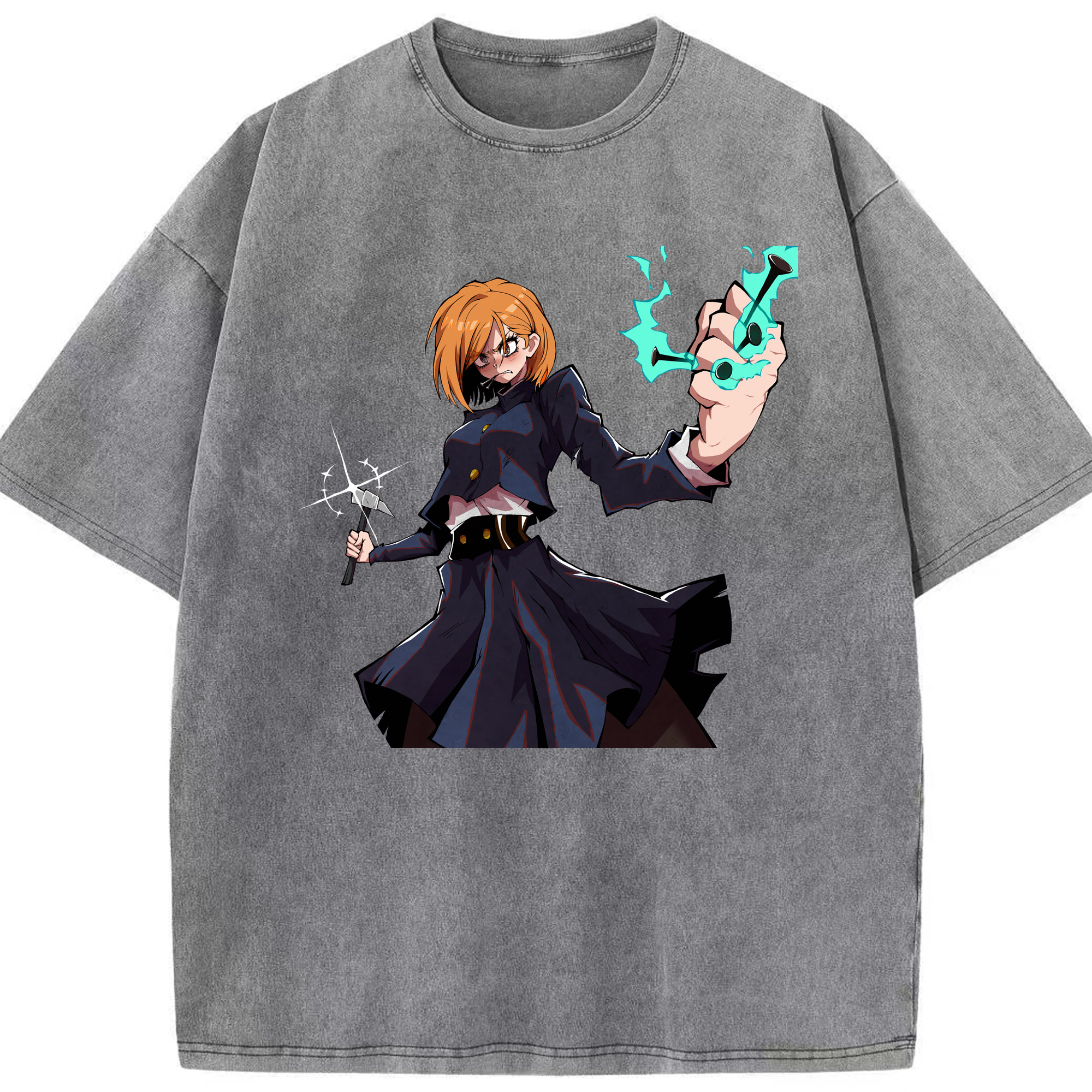 （画像用） 呪術廻戦 Jujutsu Kaisen 綿100% ヴィンテージ風 半袖Tシャツ（フロントプリント）