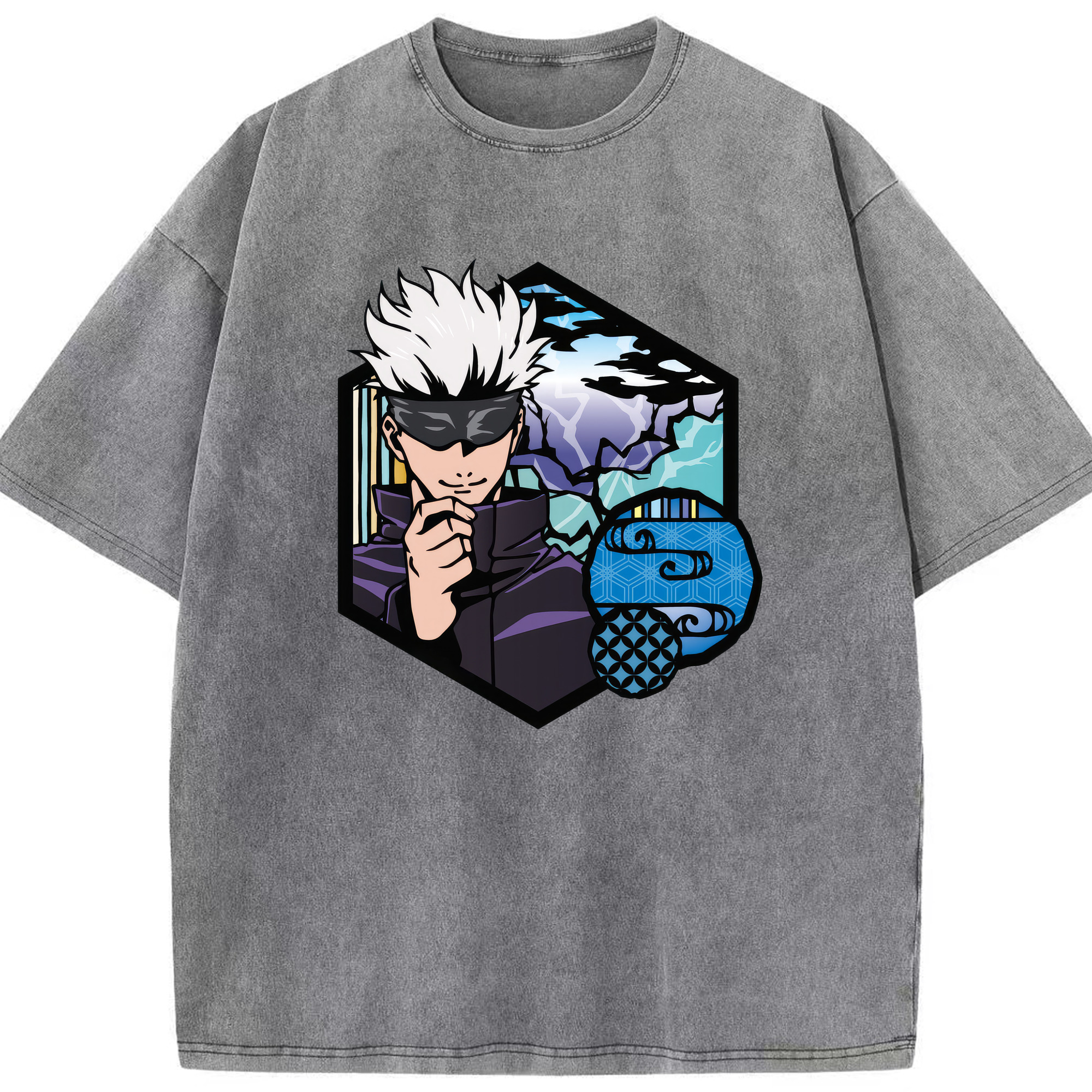 （画像用） 呪術廻戦 Jujutsu Kaisen 綿100% ヴィンテージ風 半袖Tシャツ（フロントプリント）