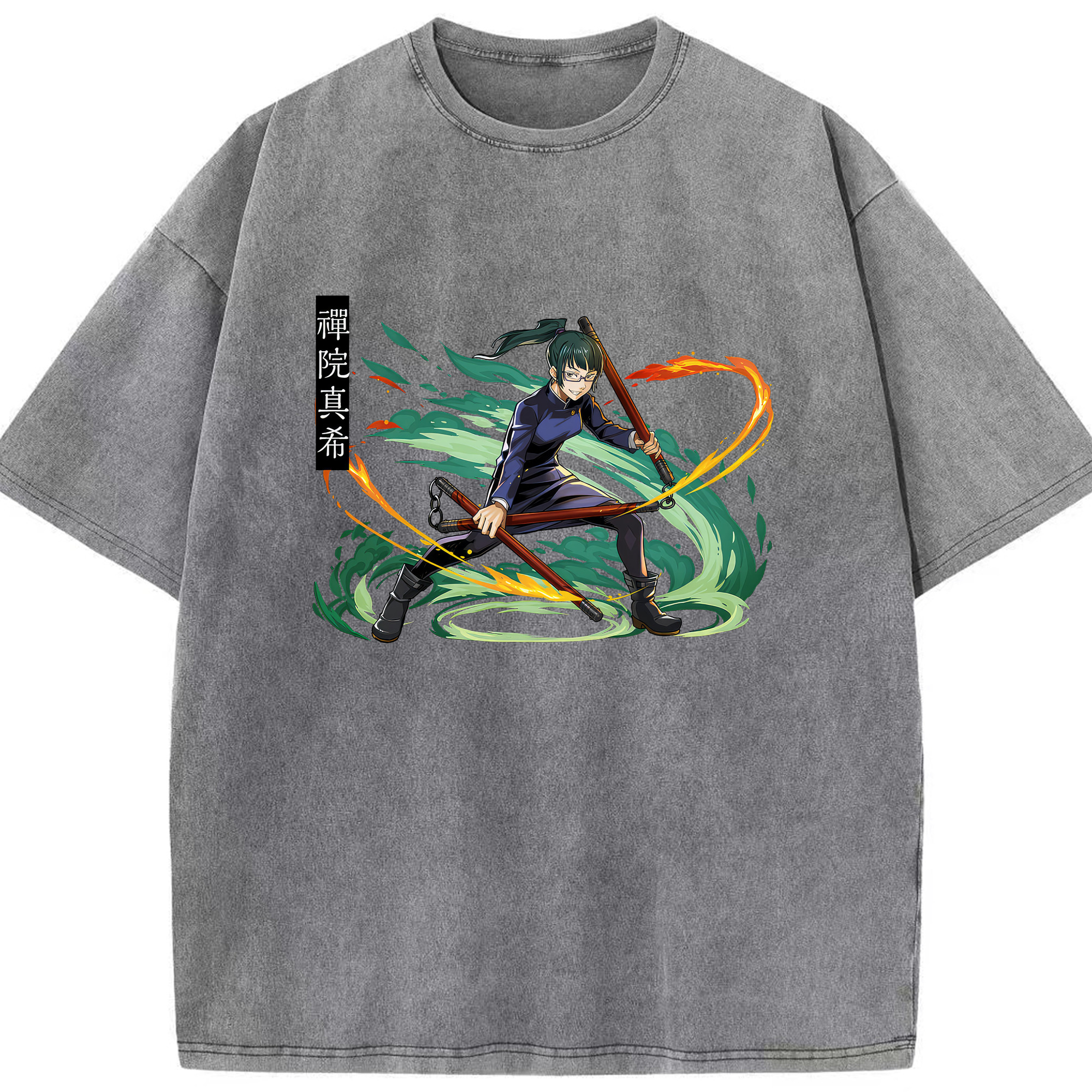 （画像用） 呪術廻戦 Jujutsu Kaisen 綿100% ヴィンテージ風 半袖Tシャツ（フロントプリント）