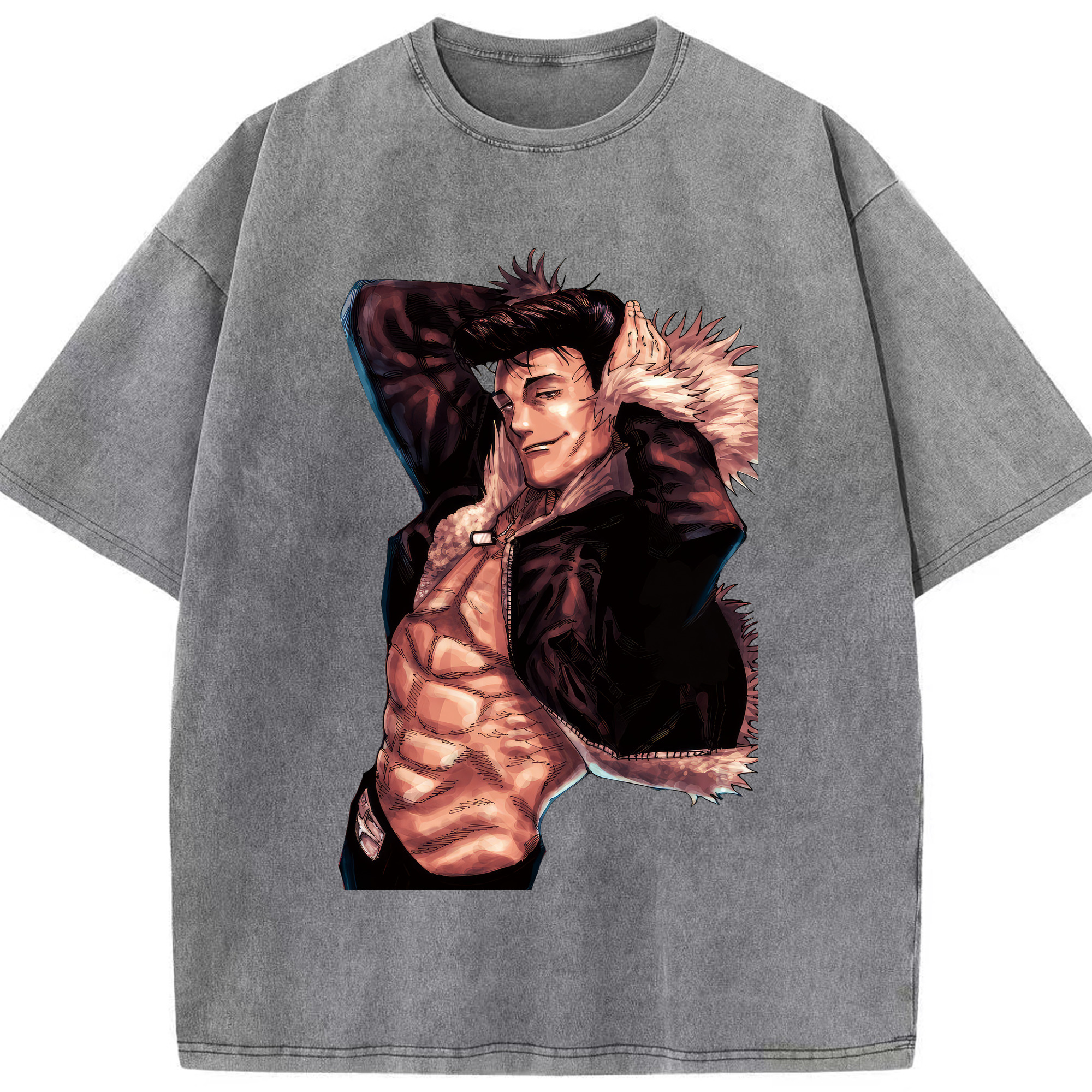 （画像用） 呪術廻戦 Jujutsu Kaisen 綿100% ヴィンテージ風 半袖Tシャツ（フロントプリント）