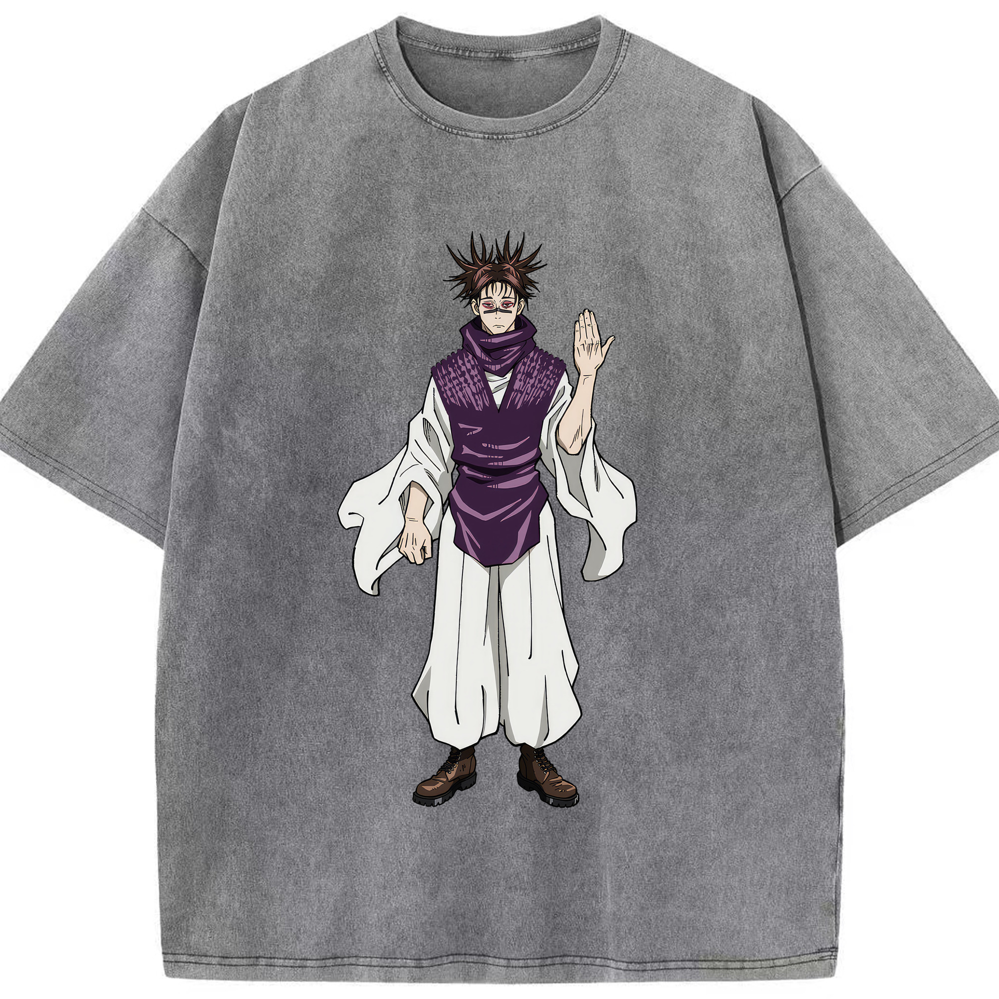 （画像用） 呪術廻戦 Jujutsu Kaisen 綿100% ヴィンテージ風 半袖Tシャツ（フロントプリント）