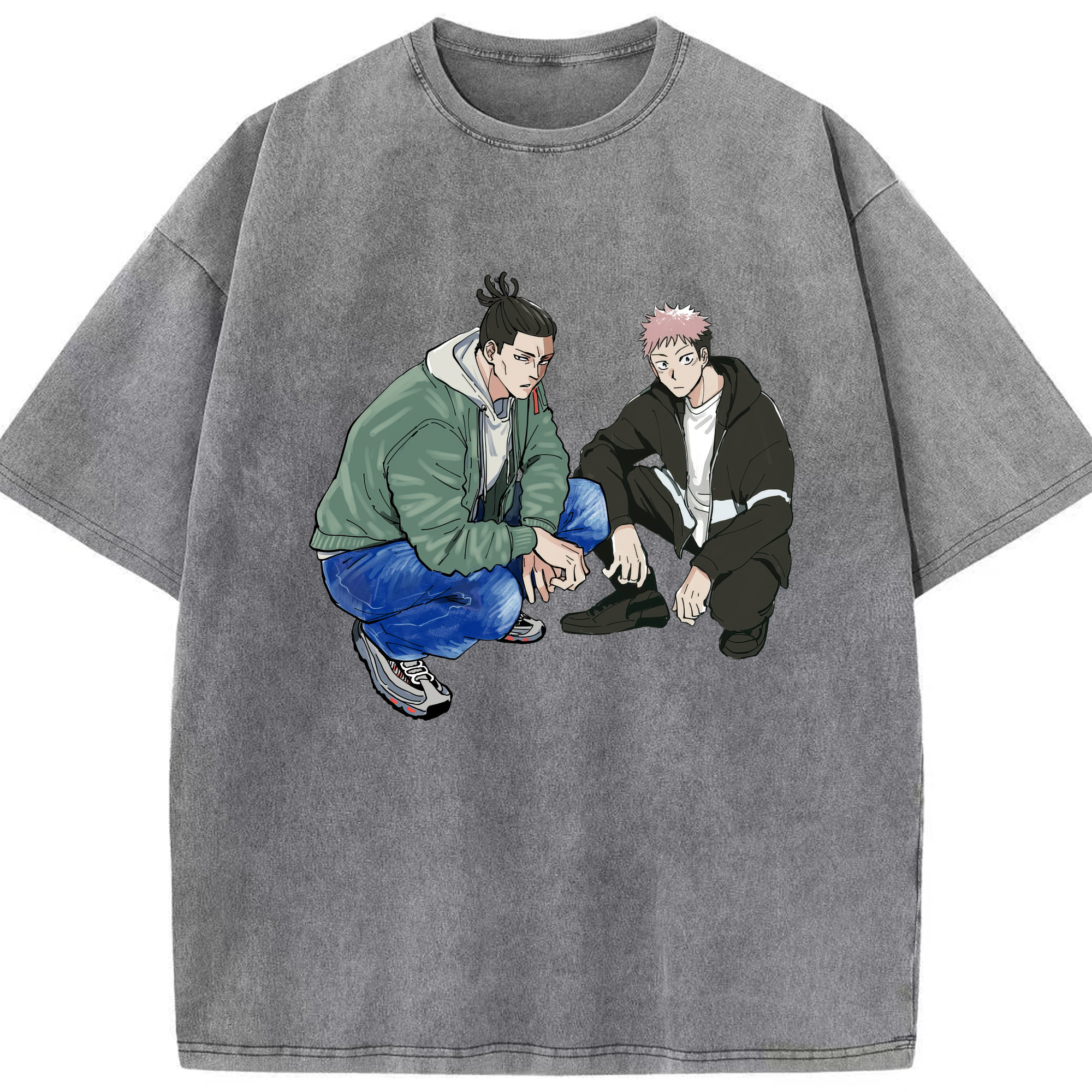 （画像用） 呪術廻戦 Jujutsu Kaisen 綿100% ヴィンテージ風 半袖Tシャツ（フロントプリント）
