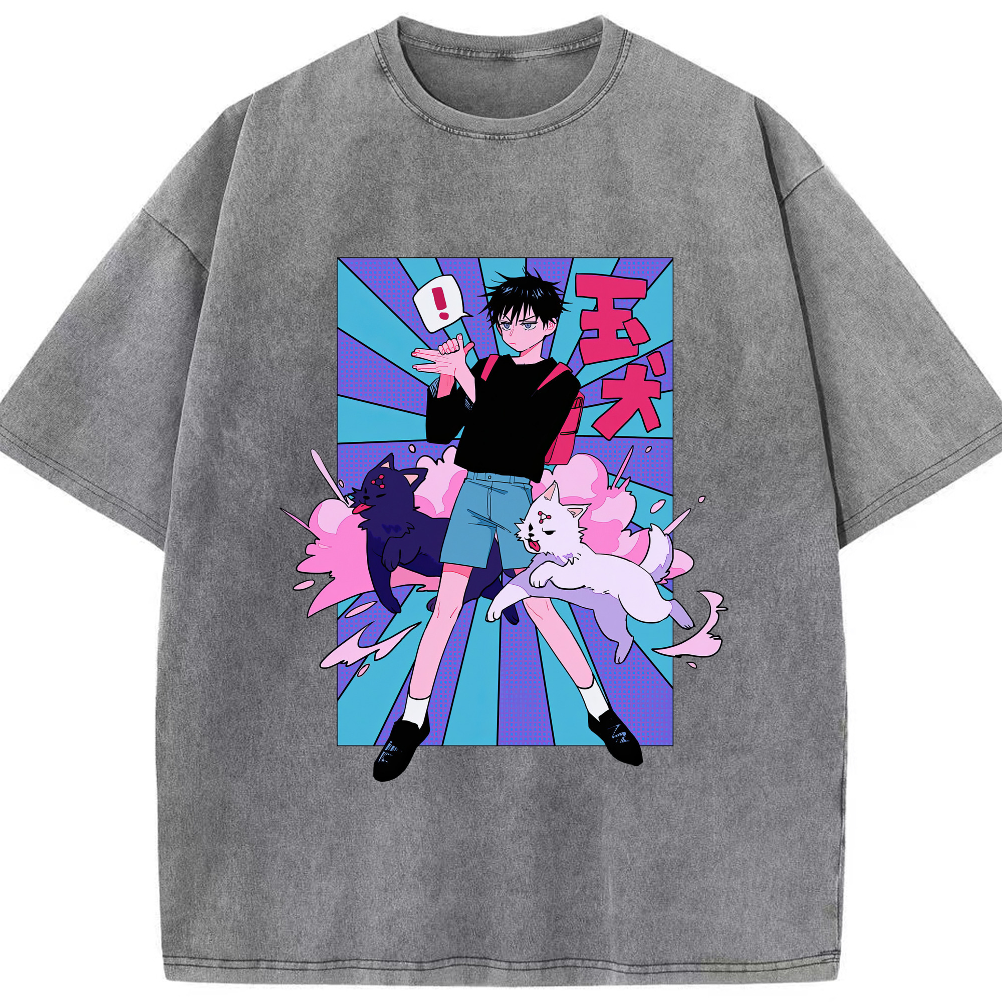 （画像用） 呪術廻戦 Jujutsu Kaisen 綿100% ヴィンテージ風 半袖Tシャツ（フロントプリント）