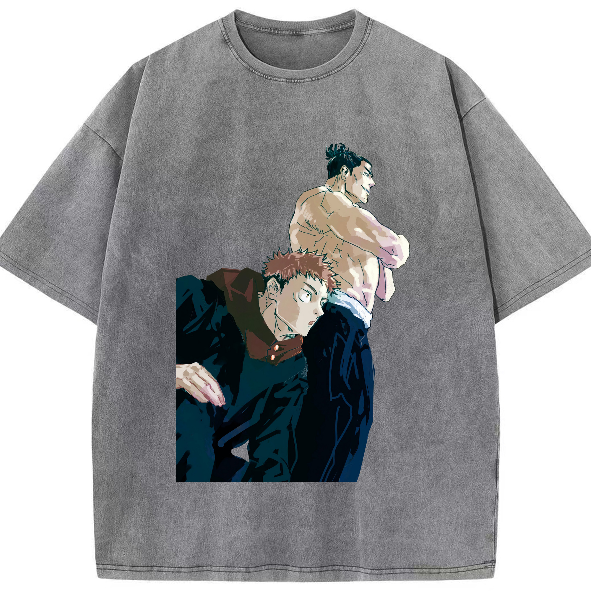 （画像用） 呪術廻戦 Jujutsu Kaisen 綿100% ヴィンテージ風 半袖Tシャツ（フロントプリント）