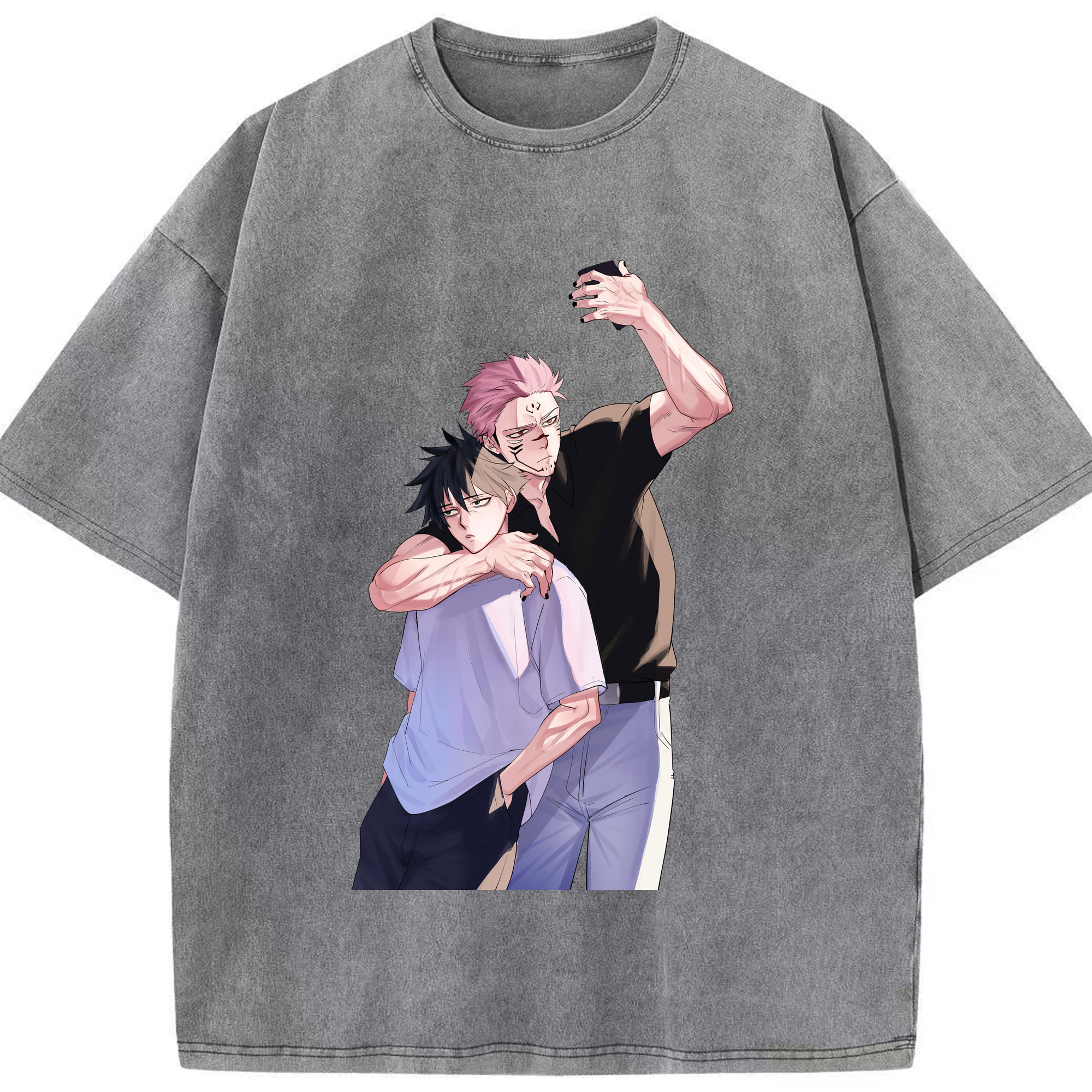 （画像用） 呪術廻戦 Jujutsu Kaisen 綿100% ヴィンテージ風 半袖Tシャツ（フロントプリント）