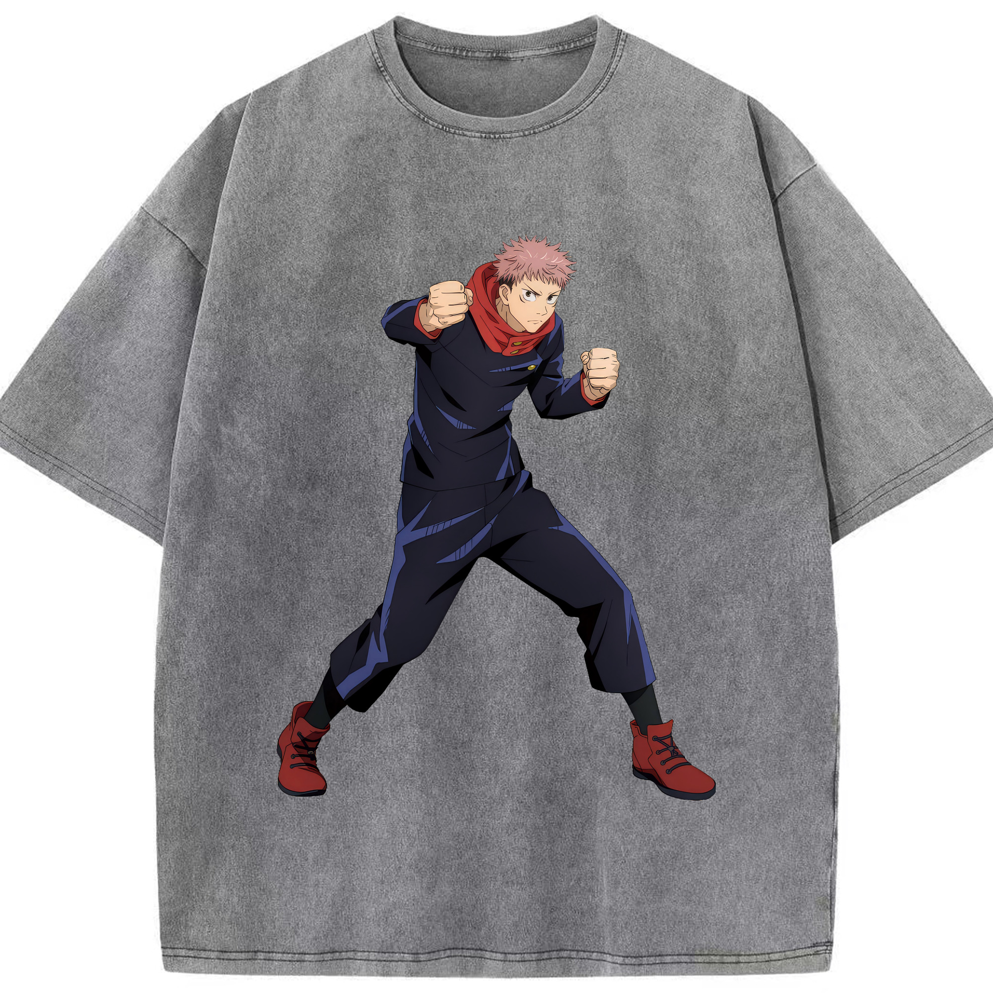 （画像用） 呪術廻戦 Jujutsu Kaisen 綿100% ヴィンテージ風 半袖Tシャツ（フロントプリント）