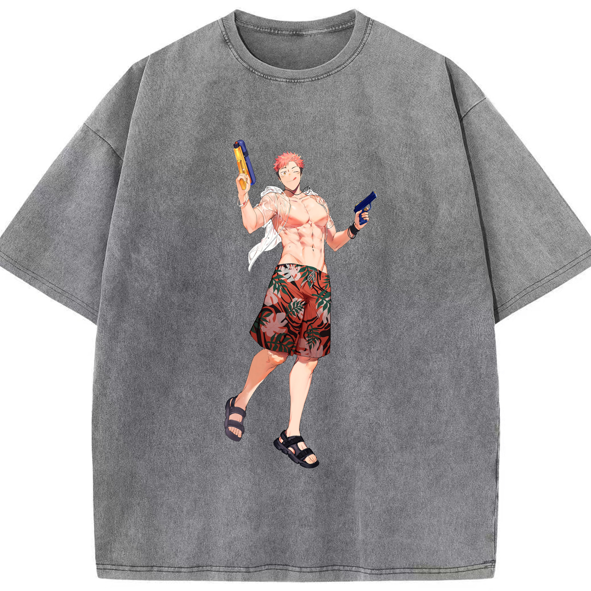 （画像用） 呪術廻戦 Jujutsu Kaisen 綿100% ヴィンテージ風 半袖Tシャツ（フロントプリント）