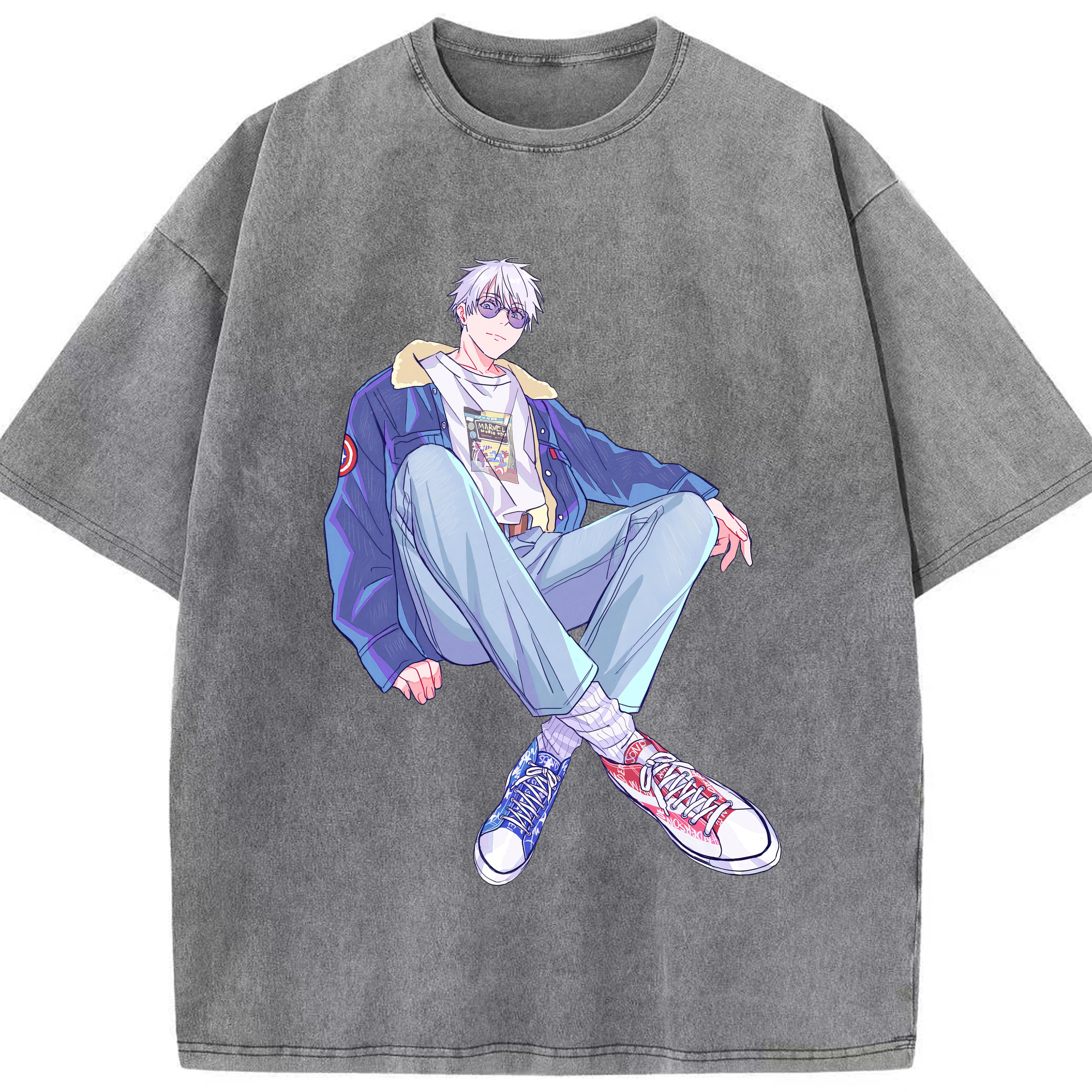（画像用） 呪術廻戦 Jujutsu Kaisen 綿100% ヴィンテージ風 半袖Tシャツ（フロントプリント）