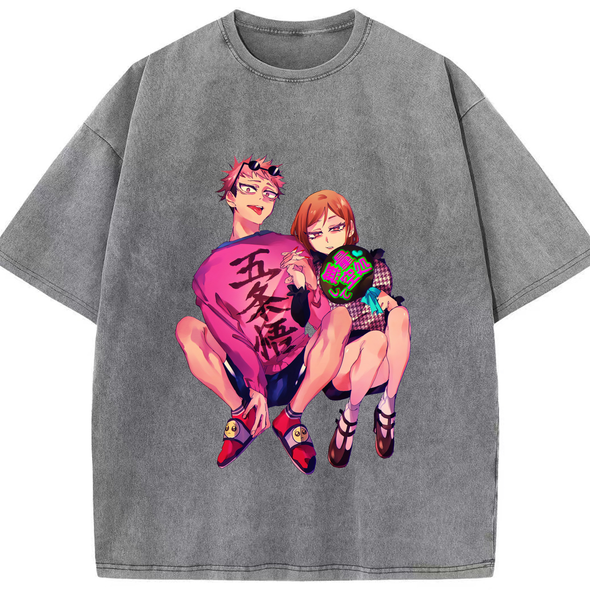 （画像用） 呪術廻戦 Jujutsu Kaisen 綿100% ヴィンテージ風 半袖Tシャツ（フロントプリント）