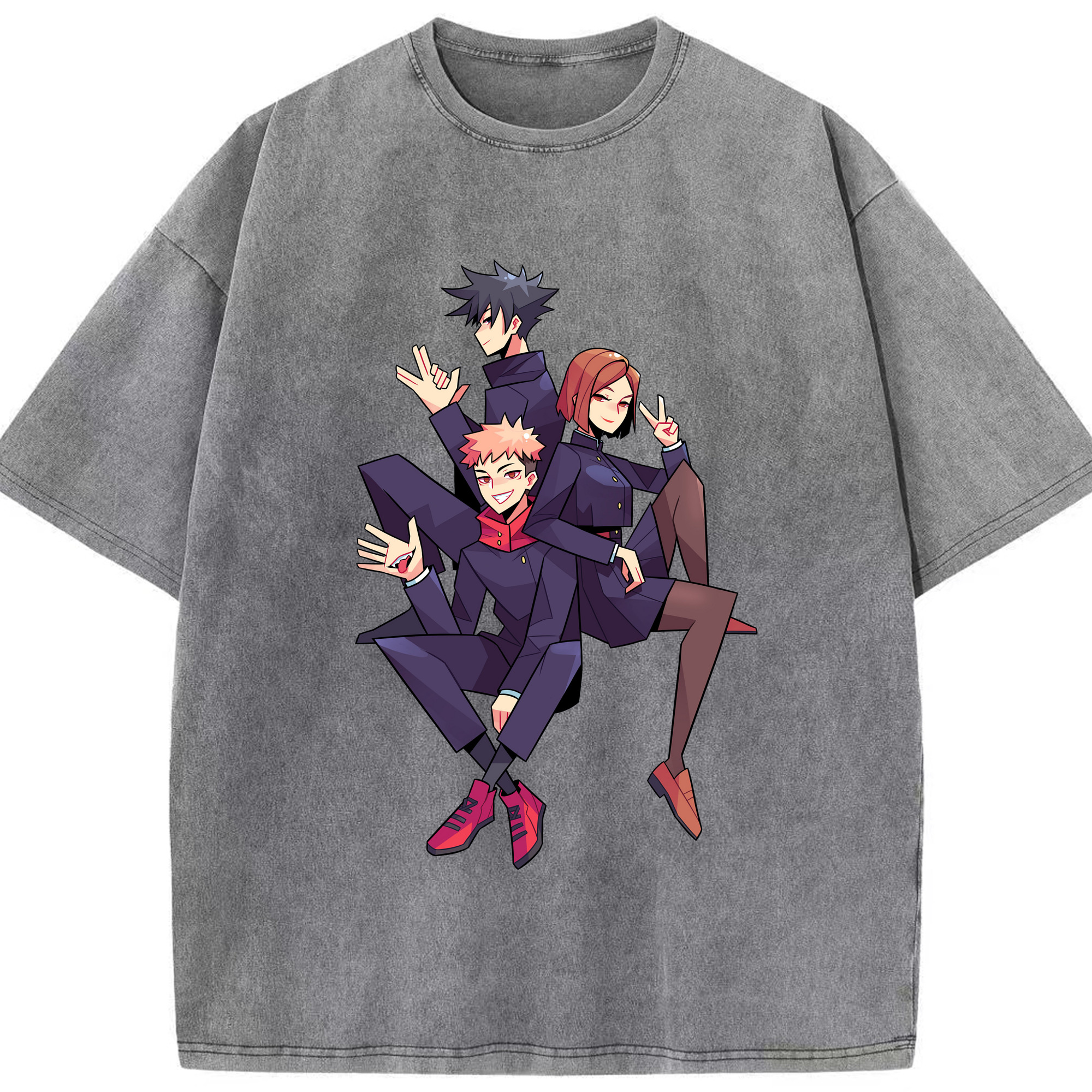 （画像用） 呪術廻戦 Jujutsu Kaisen 綿100% ヴィンテージ風 半袖Tシャツ（フロントプリント）