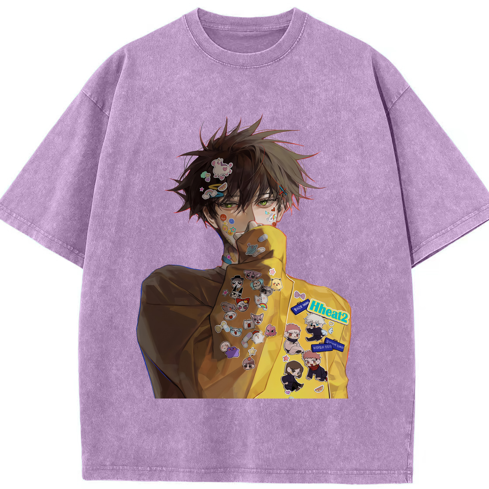 （画像用） 呪術廻戦 Jujutsu Kaisen 綿100% ヴィンテージ風 半袖Tシャツ（フロントプリント）