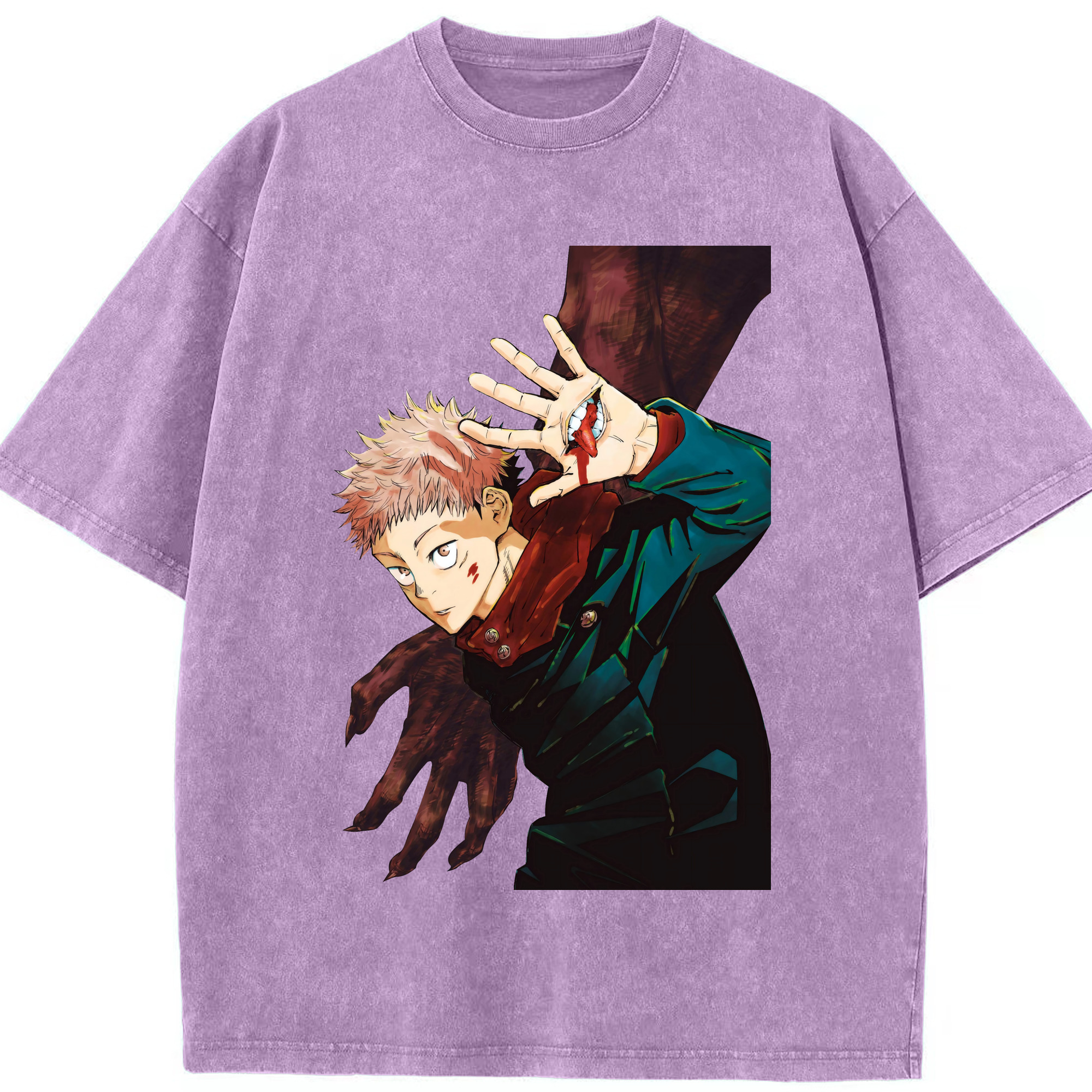 （画像用） 呪術廻戦 Jujutsu Kaisen 綿100% ヴィンテージ風 半袖Tシャツ（フロントプリント）
